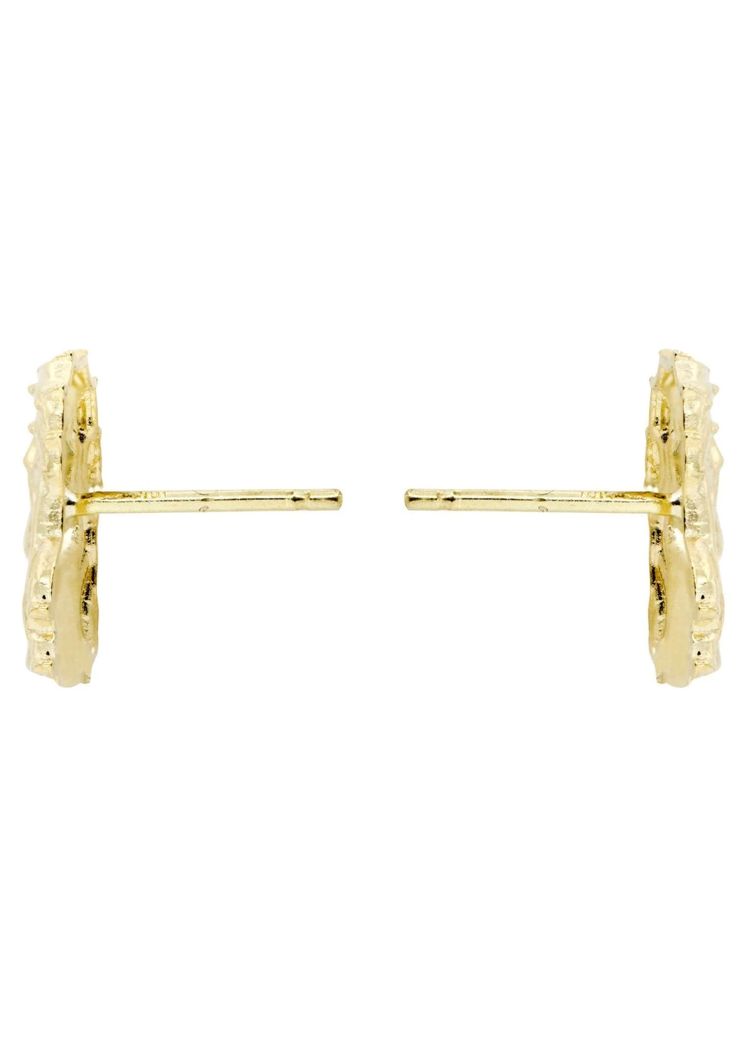 Jesus 10K Yellow Gold Studs | Appx. Diameter 0.5 Inches - Image 3