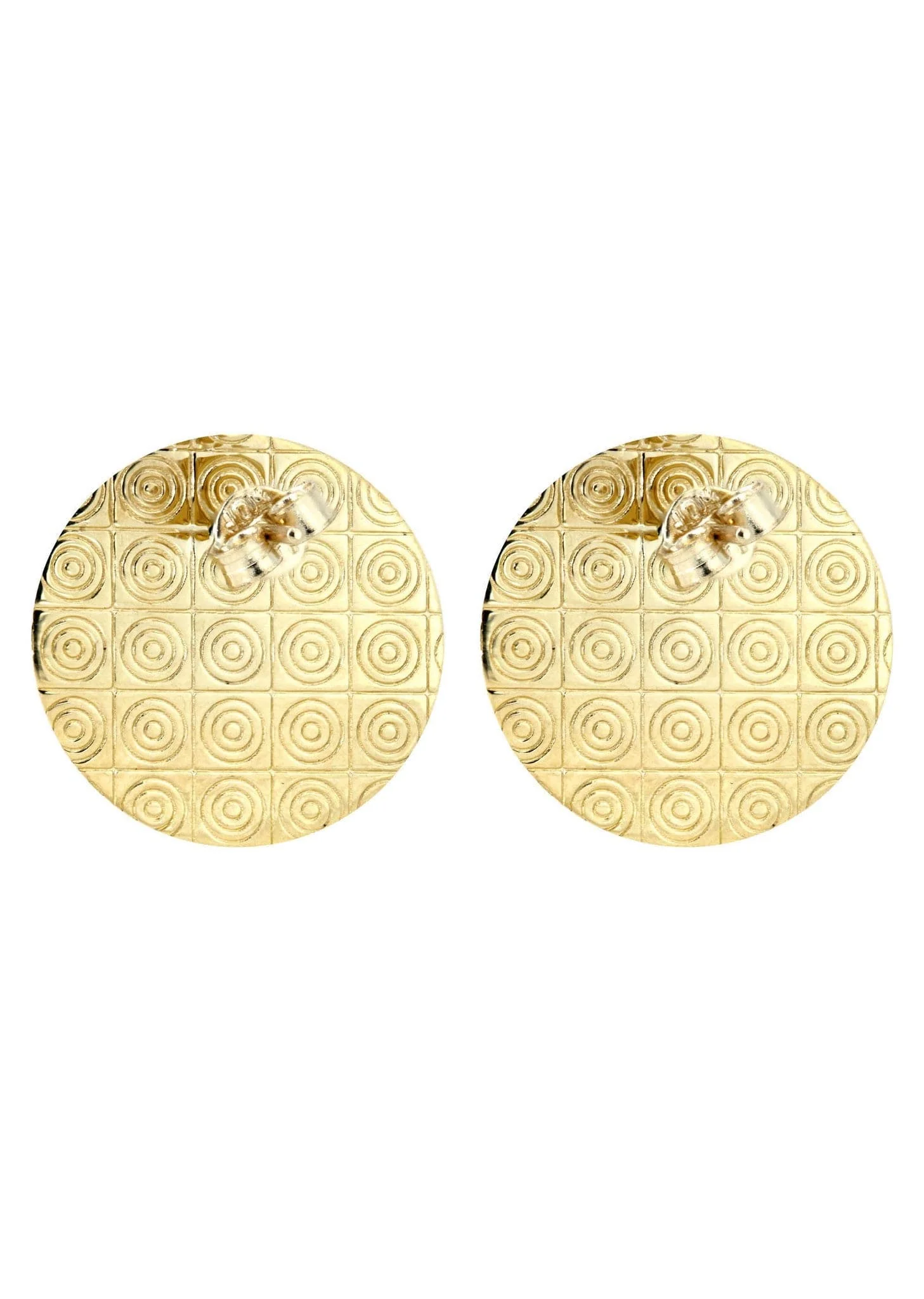 Jesus 10K Yellow Gold Studs | Appx. Diameter 0.75 Inches - Image 3