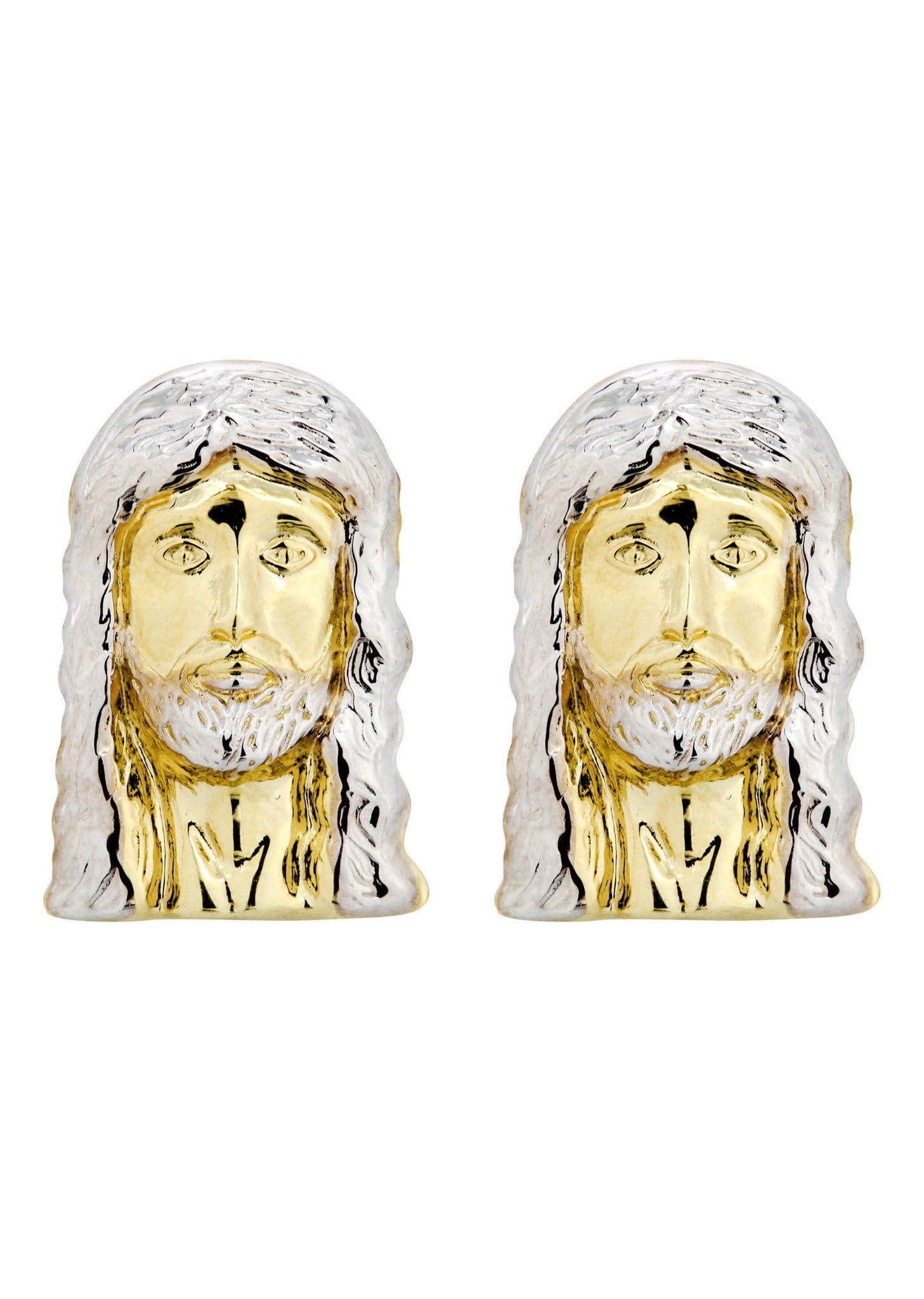 10K Jesus Head Gold Earrings For Men | Appx 1/2 Inches Wide