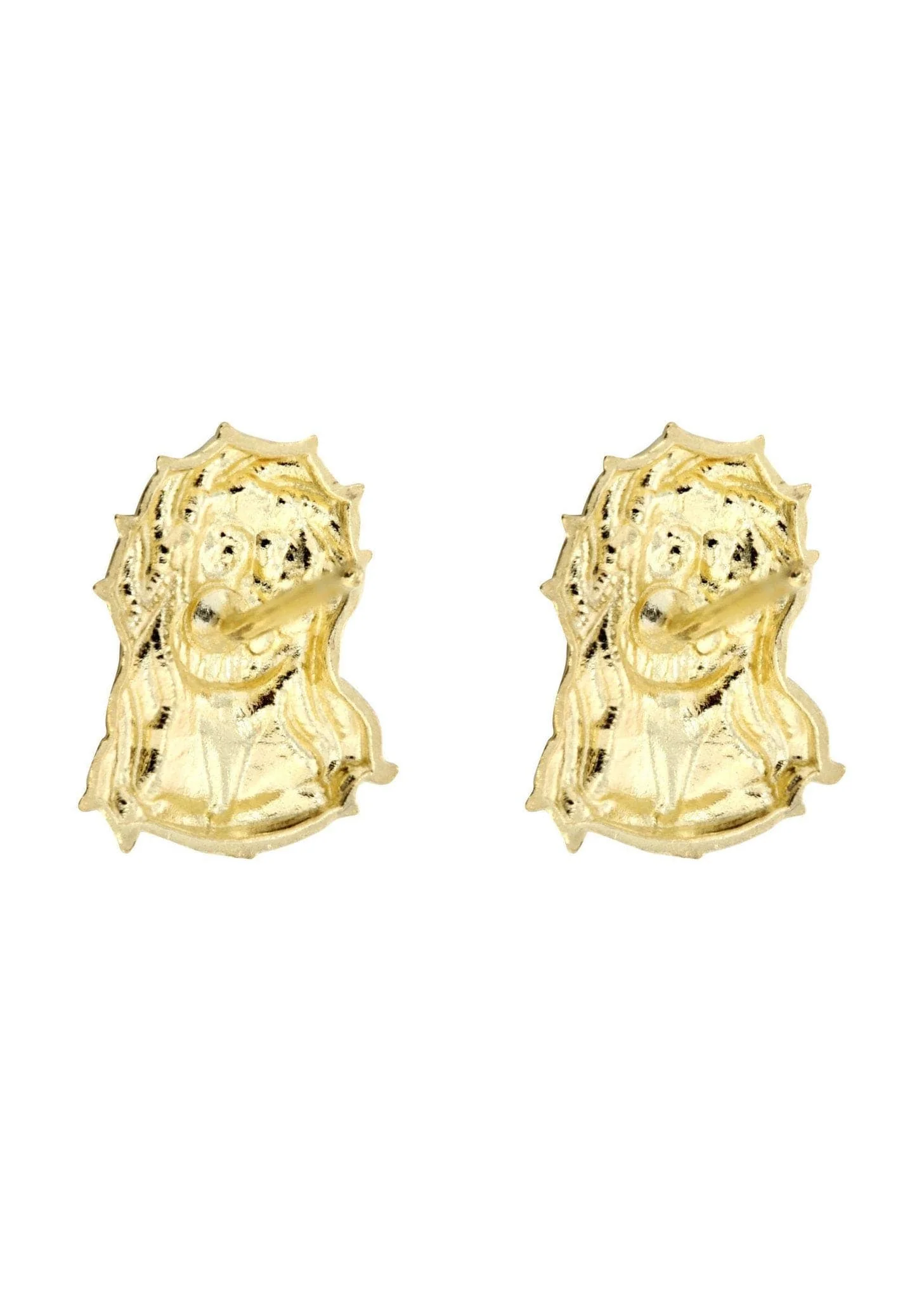 10K Jesus Head Gold Earrings For Men | Appx 1/4 Inches Wide - Image 2
