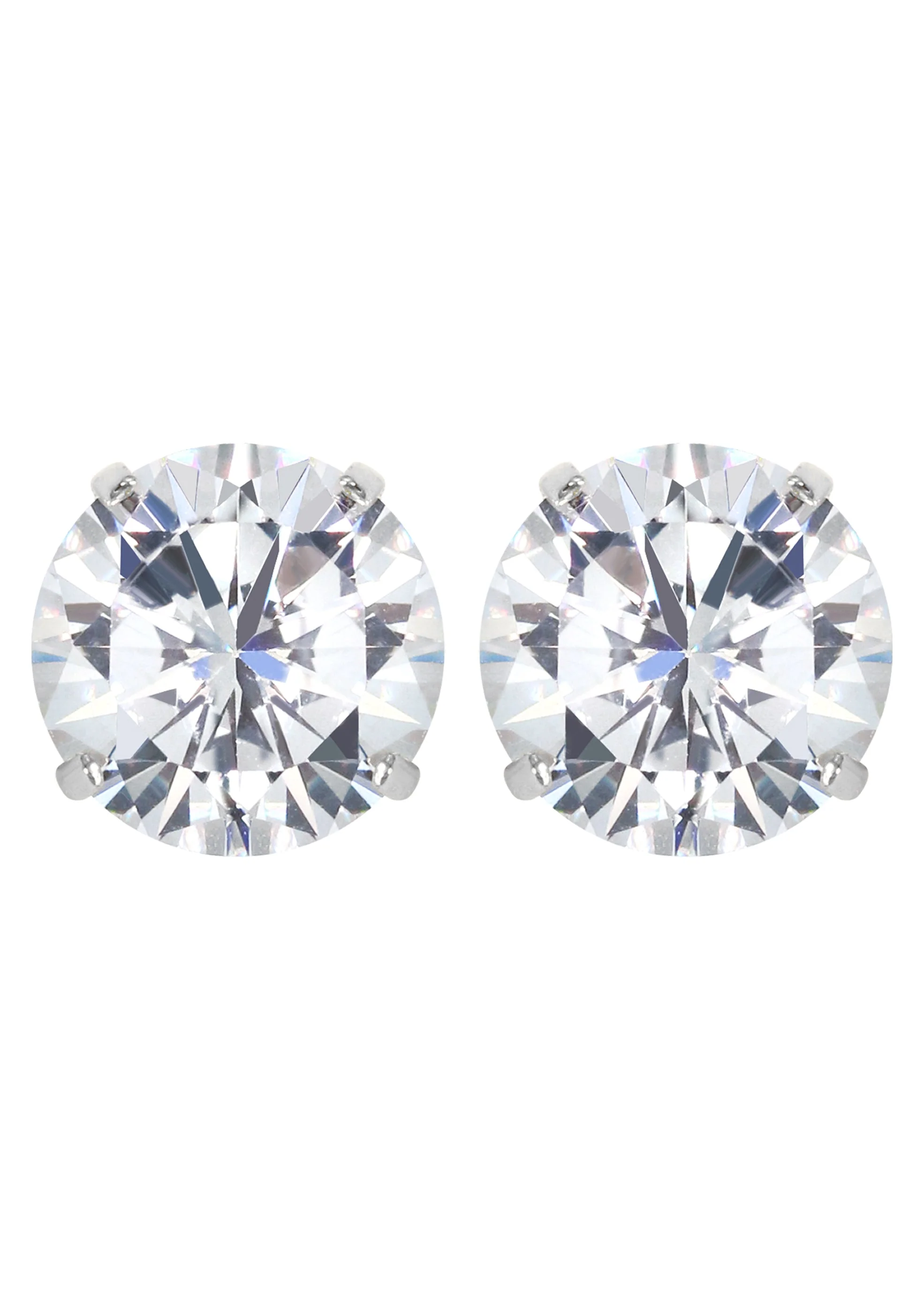 Lab Grown Diamond Stud Earrings - 14K White Gold | 2 Carats