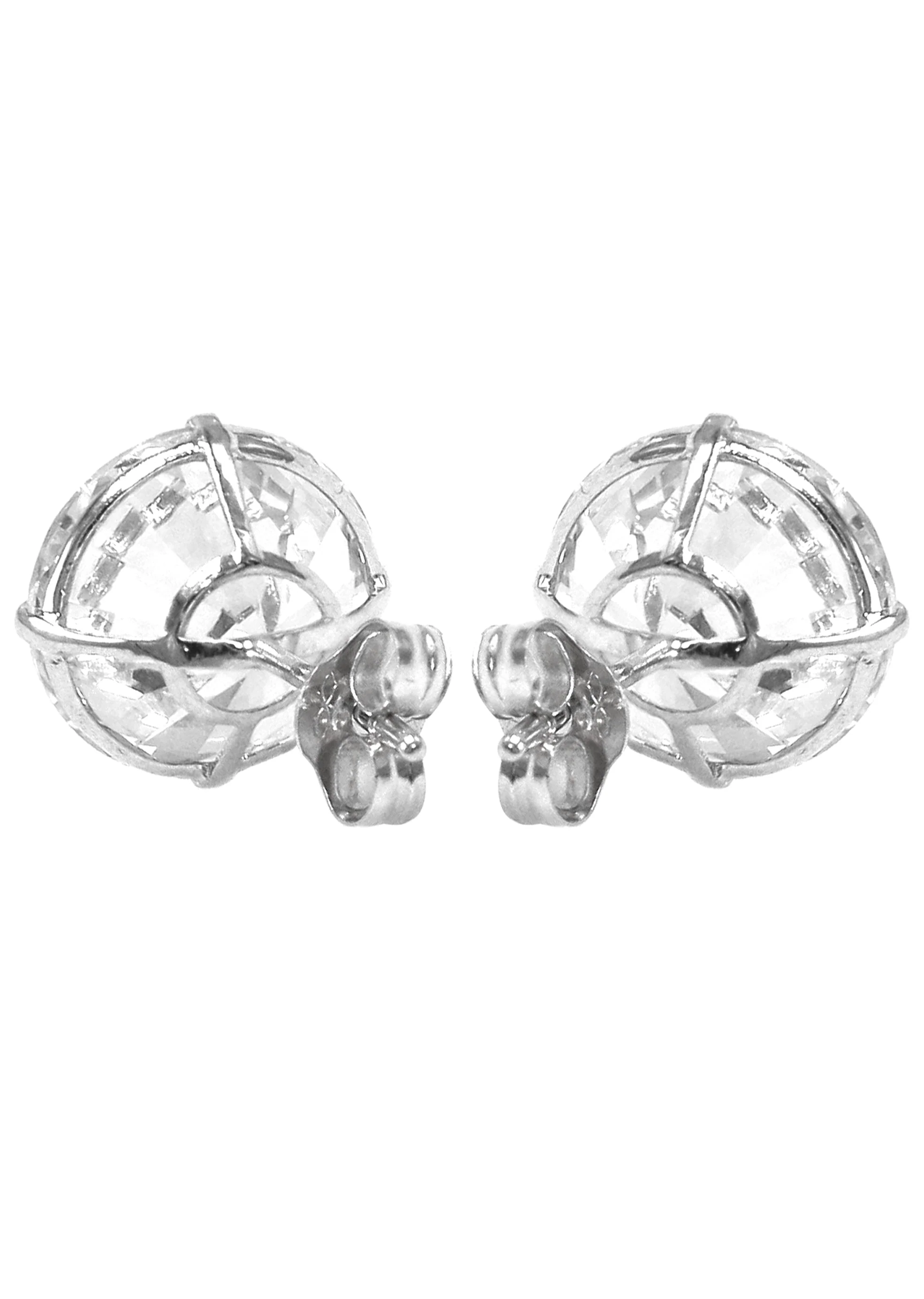 Lab Grown Diamond Stud Earrings - 14K White Gold | 2 Carats - Image 3