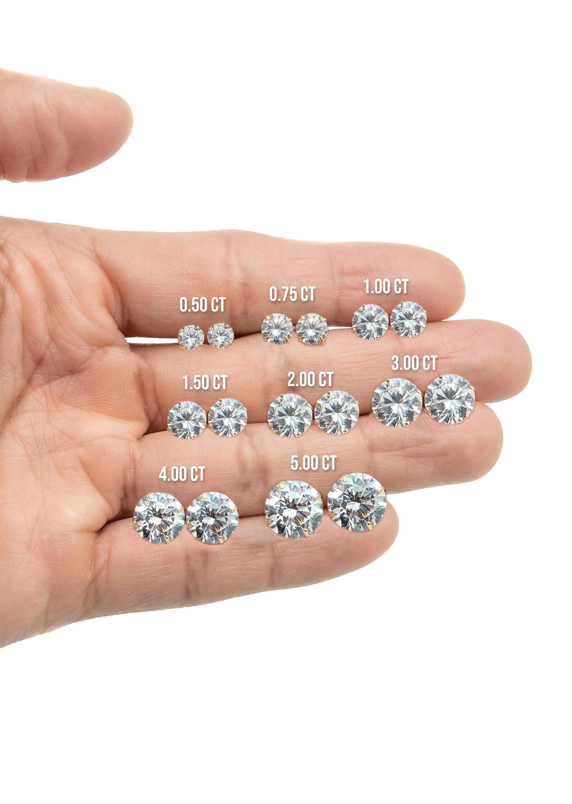 Lab Grown Diamond Stud Earrings - 14K White Gold | 2 Carats - Image 4