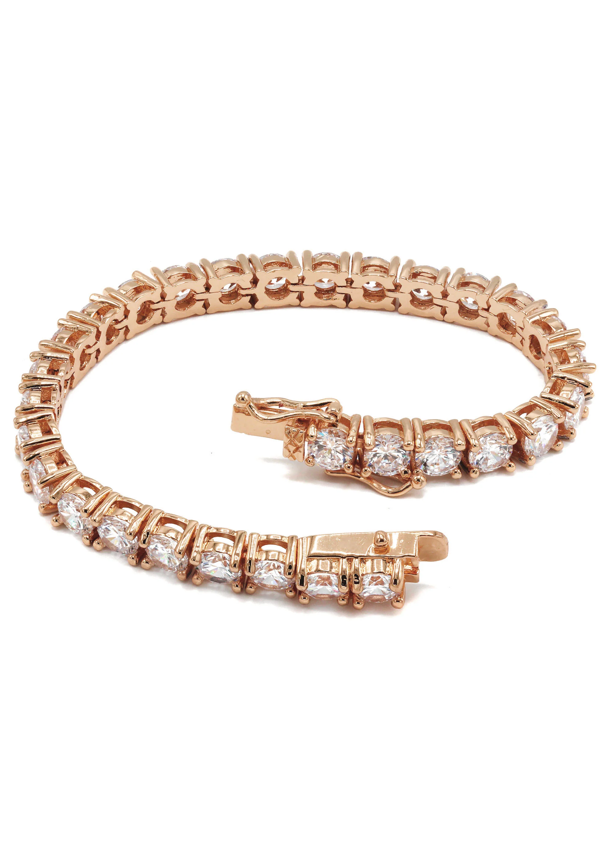 Lab Grown Diamond Tennis Bracelet - 14K Rose Gold - Image 3