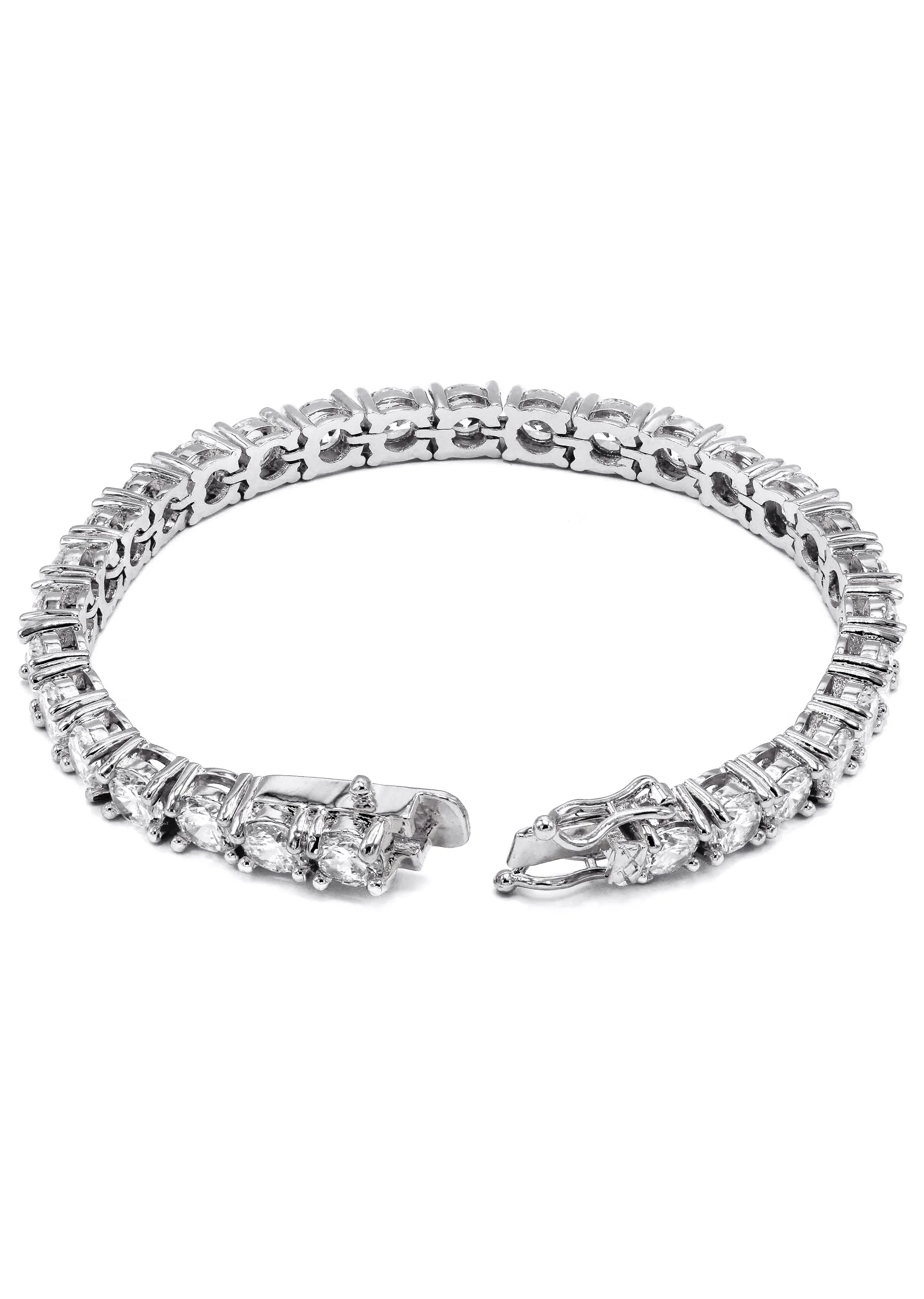 Lab Grown Diamond Tennis Bracelet - 14K White Gold - Image 2