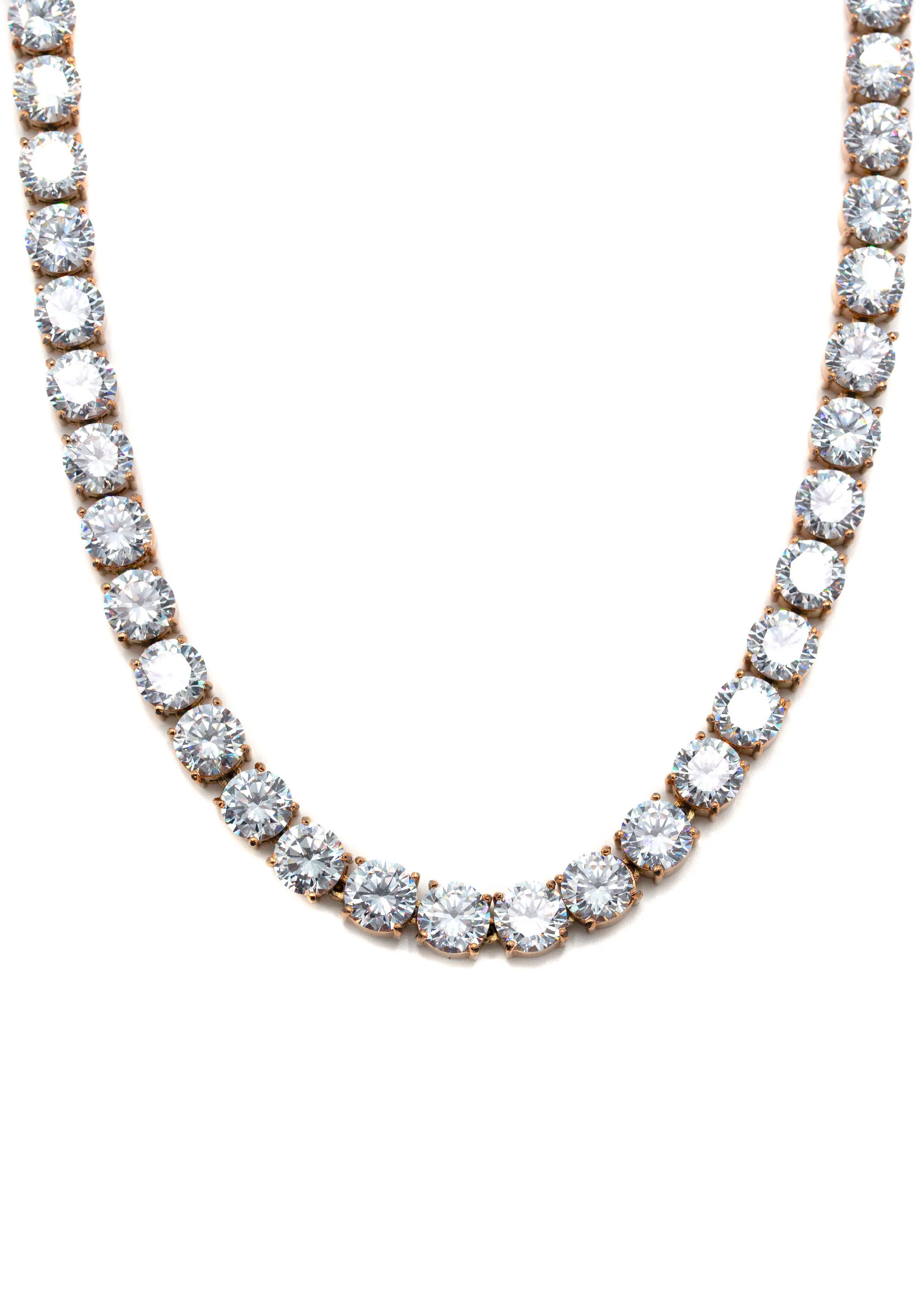 Lab Grown Diamond Tennis Chain / Necklace - 14K Rose Gold - Image 3