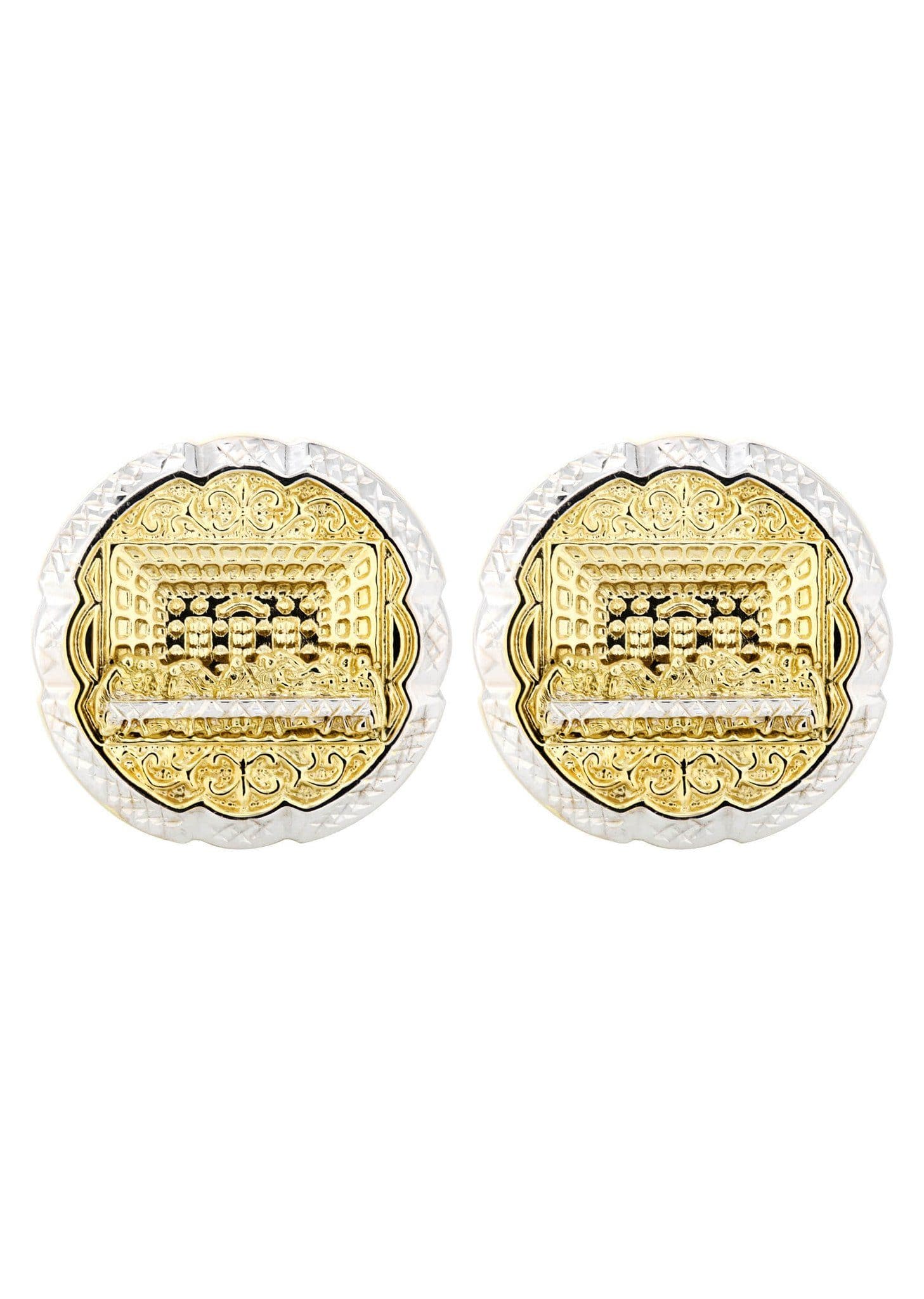10K Last Supper Gold Earrings For Men | Appx 1.1 Inches Wide