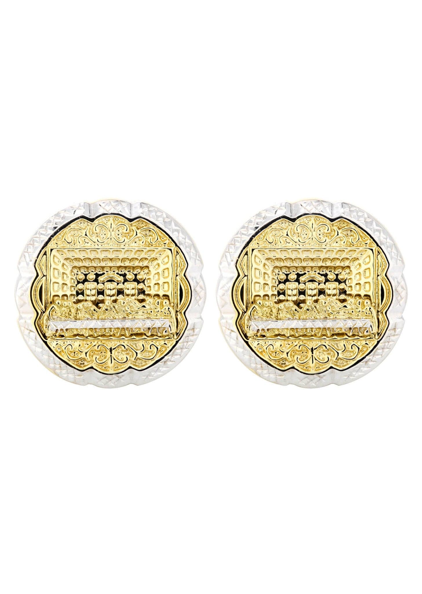 Last Supper 10K Yellow Gold Studs | Appx. Diameter 1.1 Inches