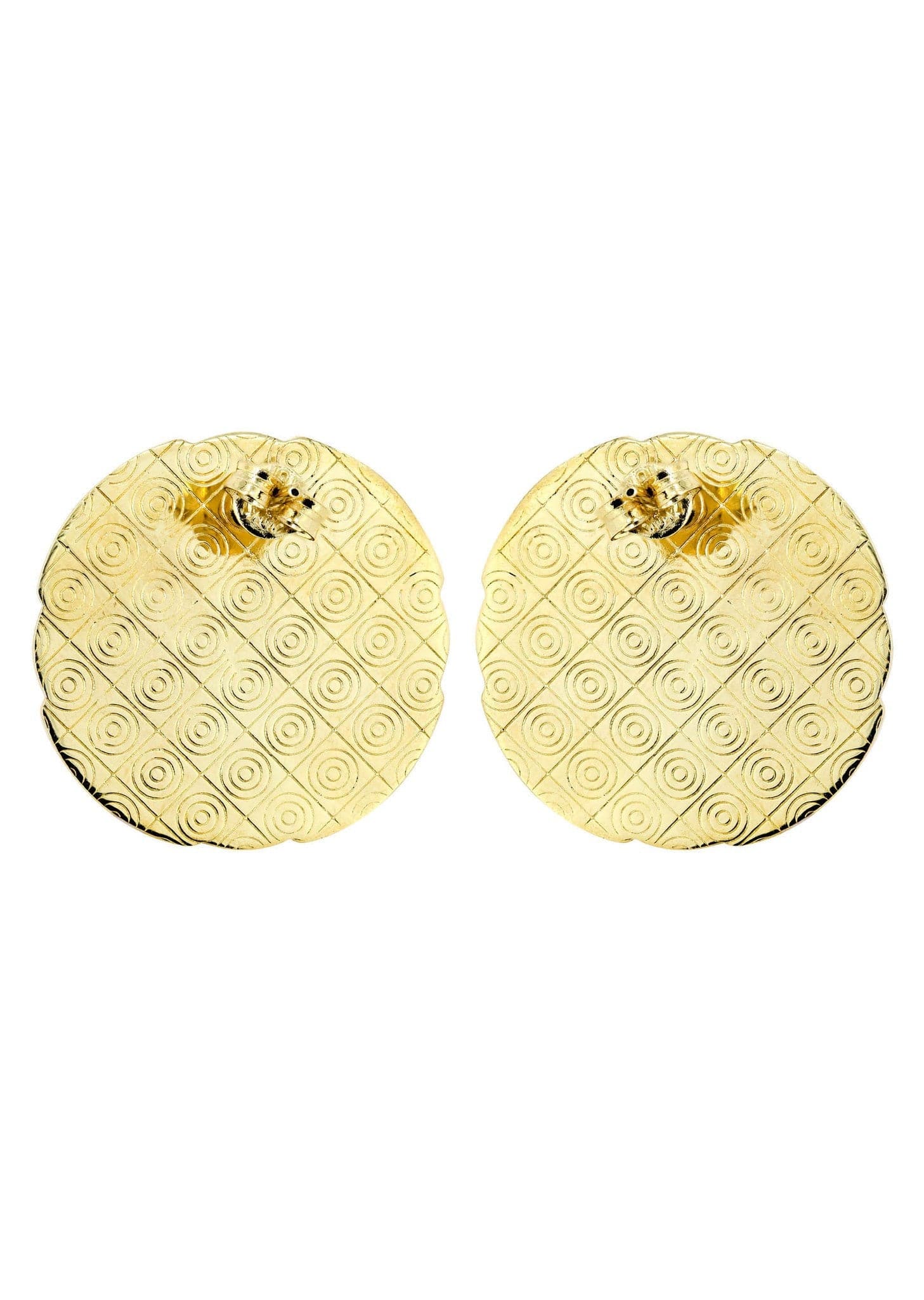 Last Supper 10K Yellow Gold Studs | Appx. Diameter 1.1 Inches - Image 2