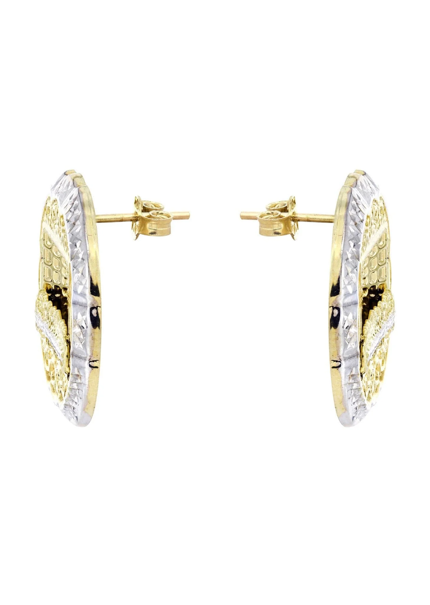 Last Supper 10K Yellow Gold Studs | Appx. Diameter 1.1 Inches - Image 3