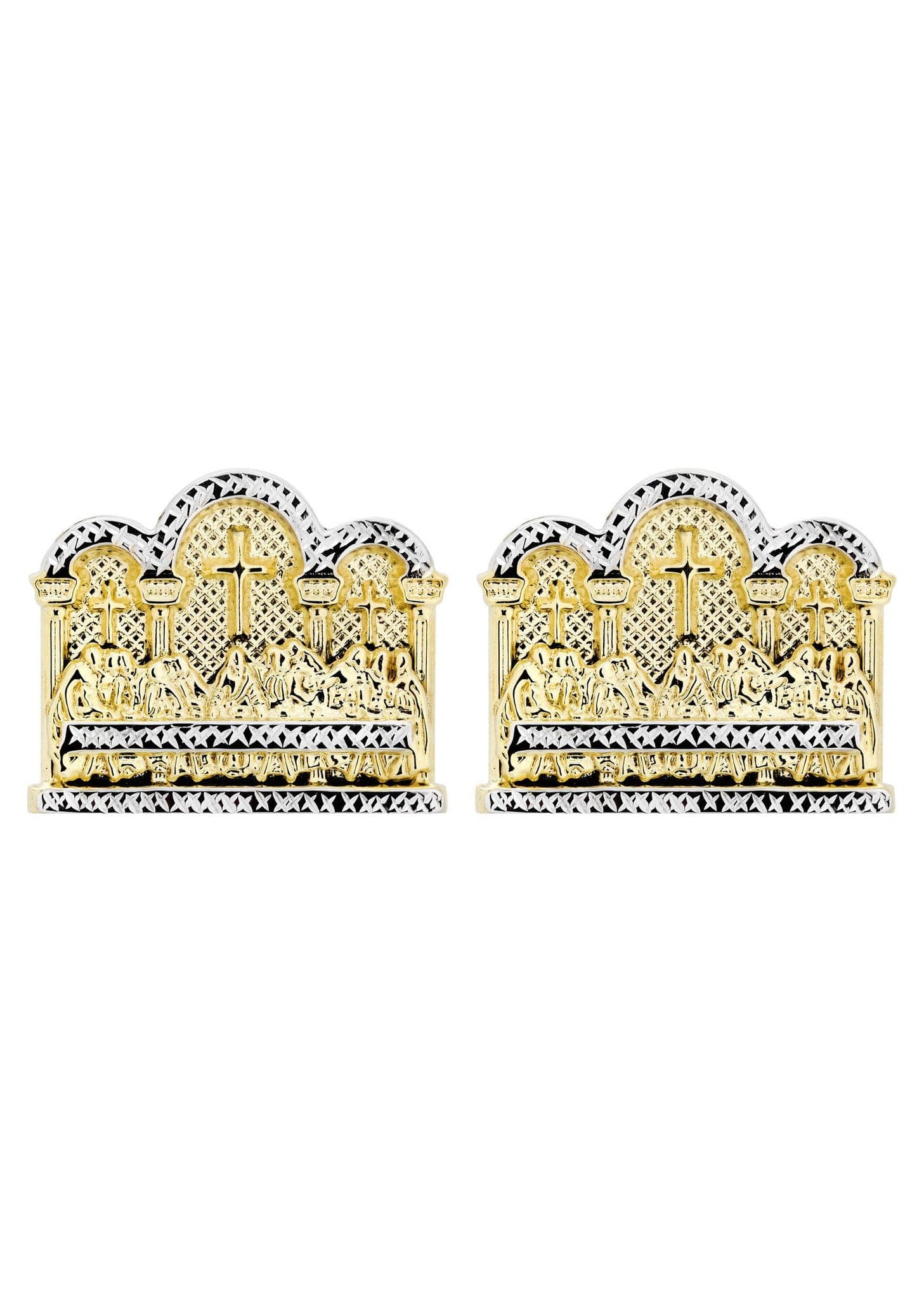 Last Supper 10K Yellow Gold Studs | Appx. Diameter 1.4 Inches