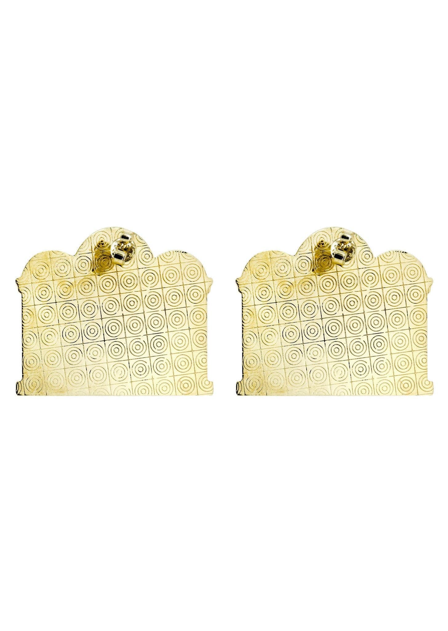 Last Supper 10K Yellow Gold Studs | Appx. Diameter 1.4 Inches - Image 3