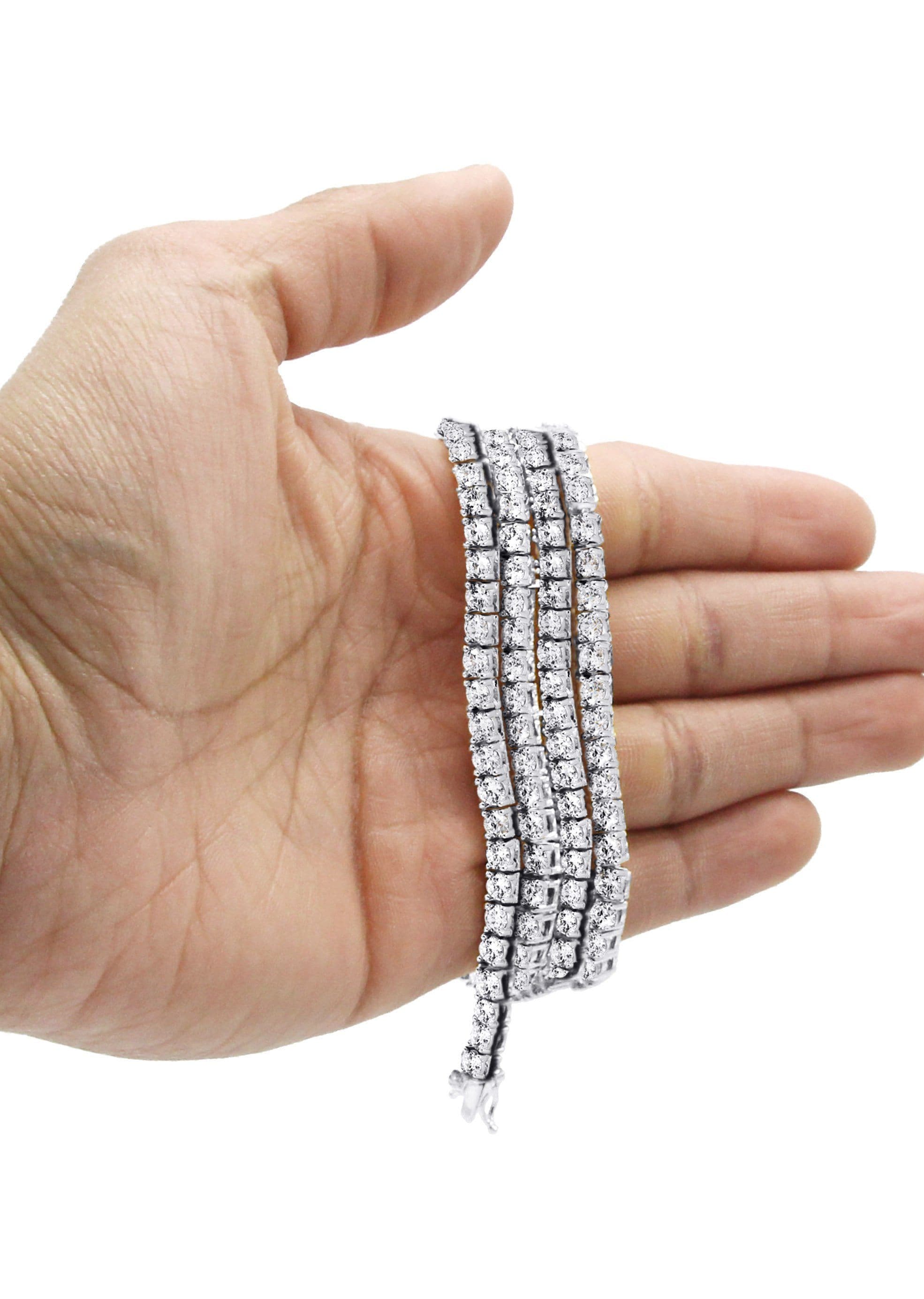 Layered Diamond White Tennis Chain - Image 9