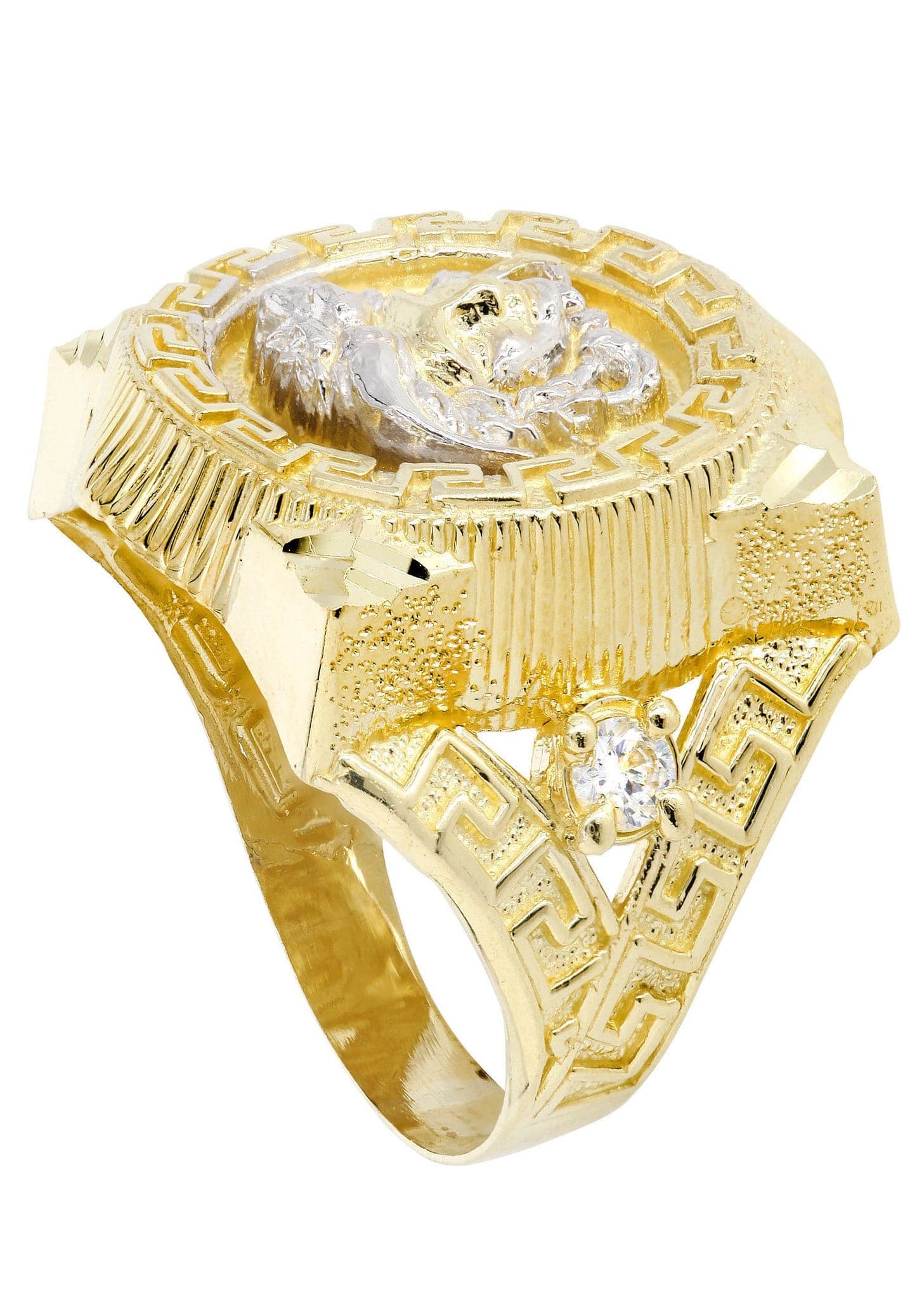 10K Gold Medusa Style Mens Ring | 10 Grams - Image 3