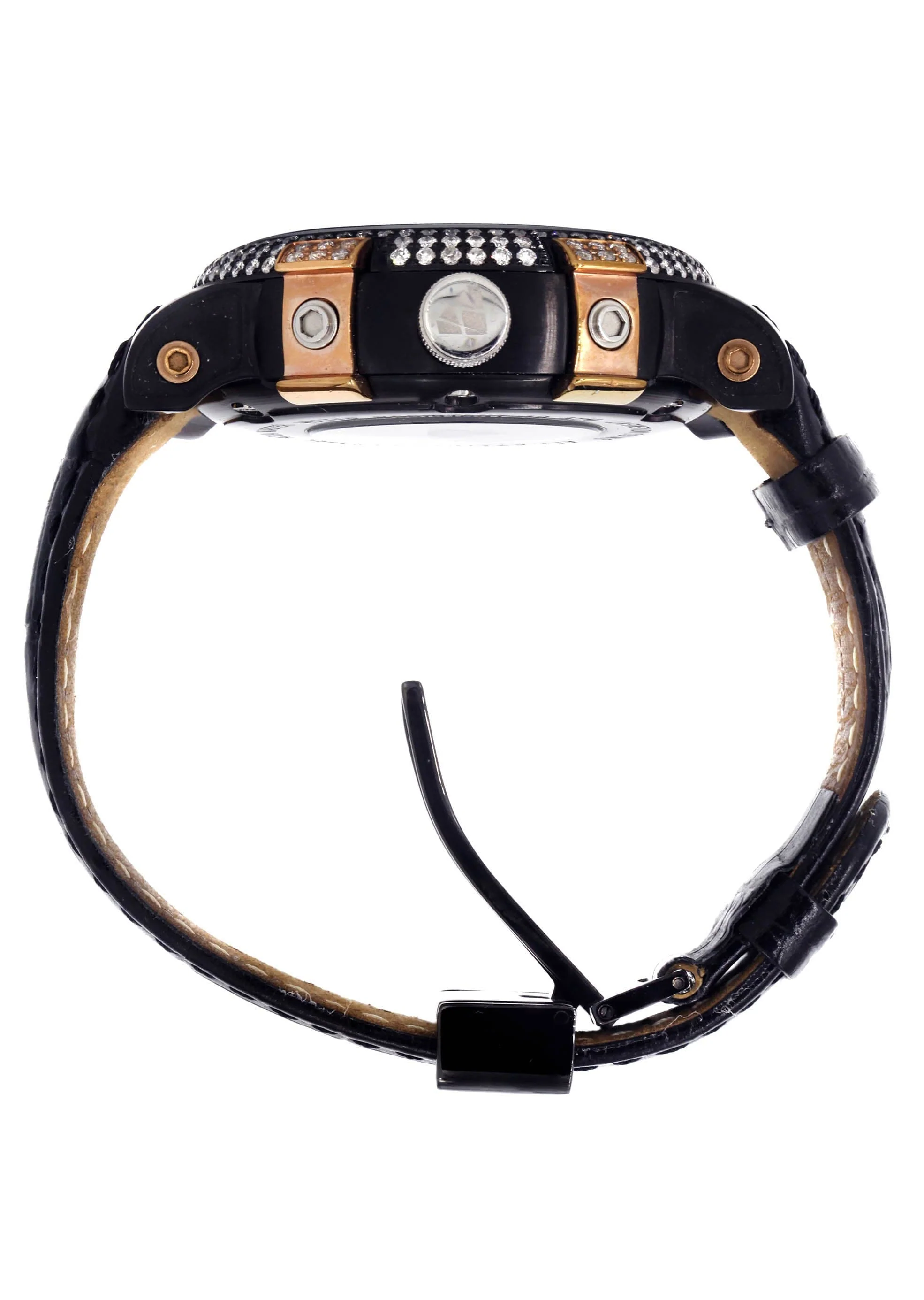 Mens Black & Rose Gold Tone Diamond Watch | Appx. 3.5 Carats - Image 4