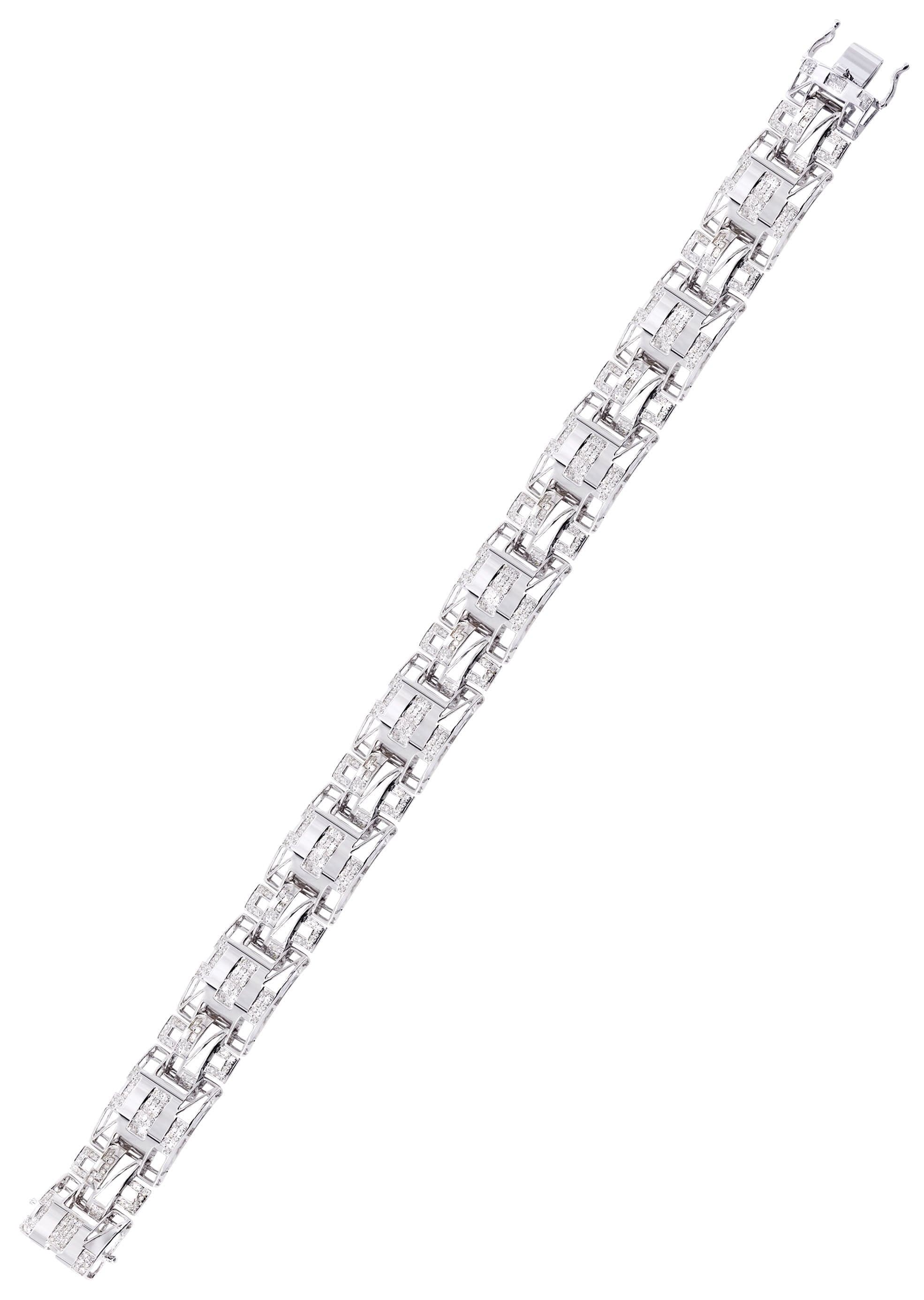 Mens Diamond Bracelet White Gold| 1.85 Carats| 25.78 Grams - Image 4