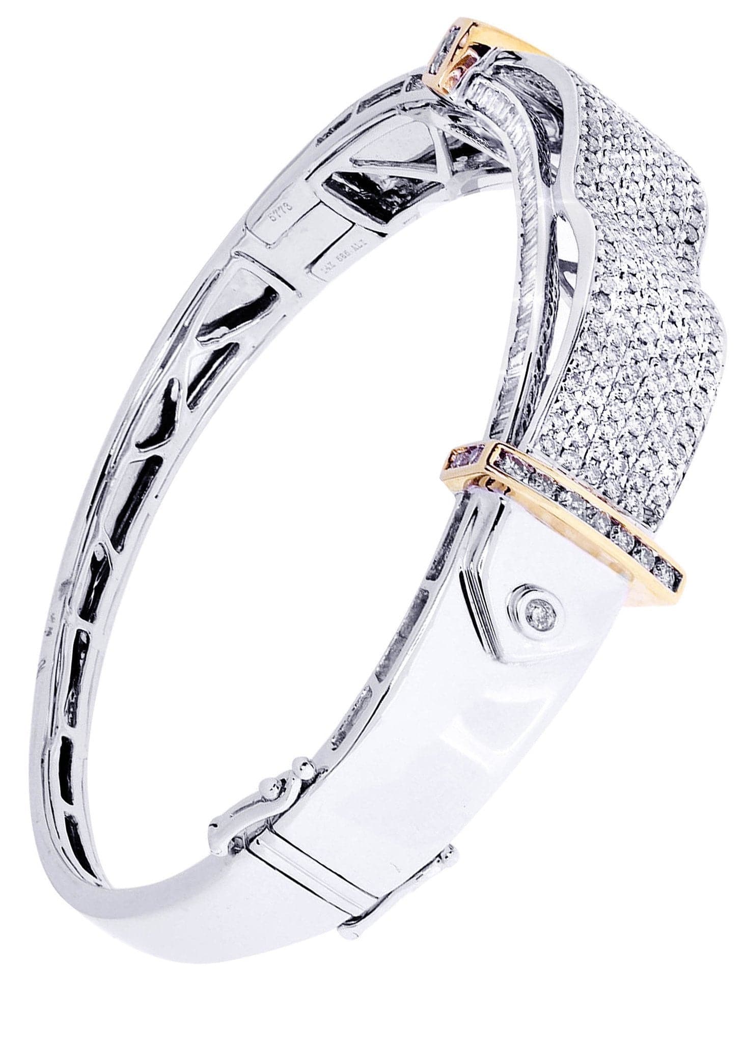 Mens Diamond Bangle White Gold| 3.45 Carats| 30.81 Grams - Image 3