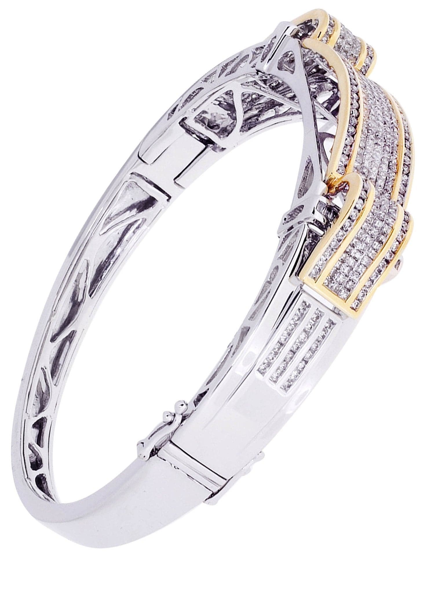 Mens Diamond Bangle White Gold| 3.99 Carats| 38.41 Grams - Image 2