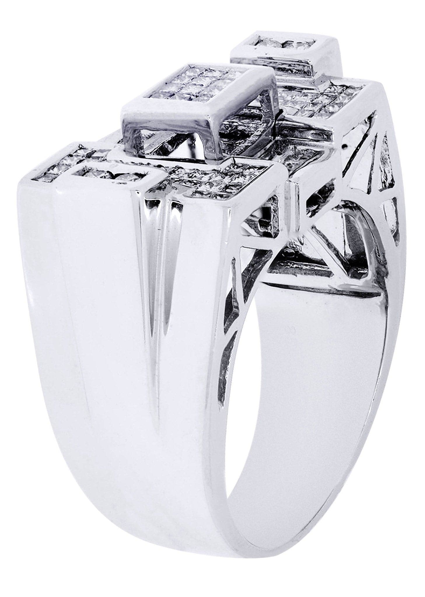 White Gold Mens Diamond Ring| 0.16 Carats| 14.01 Grams - Image 2