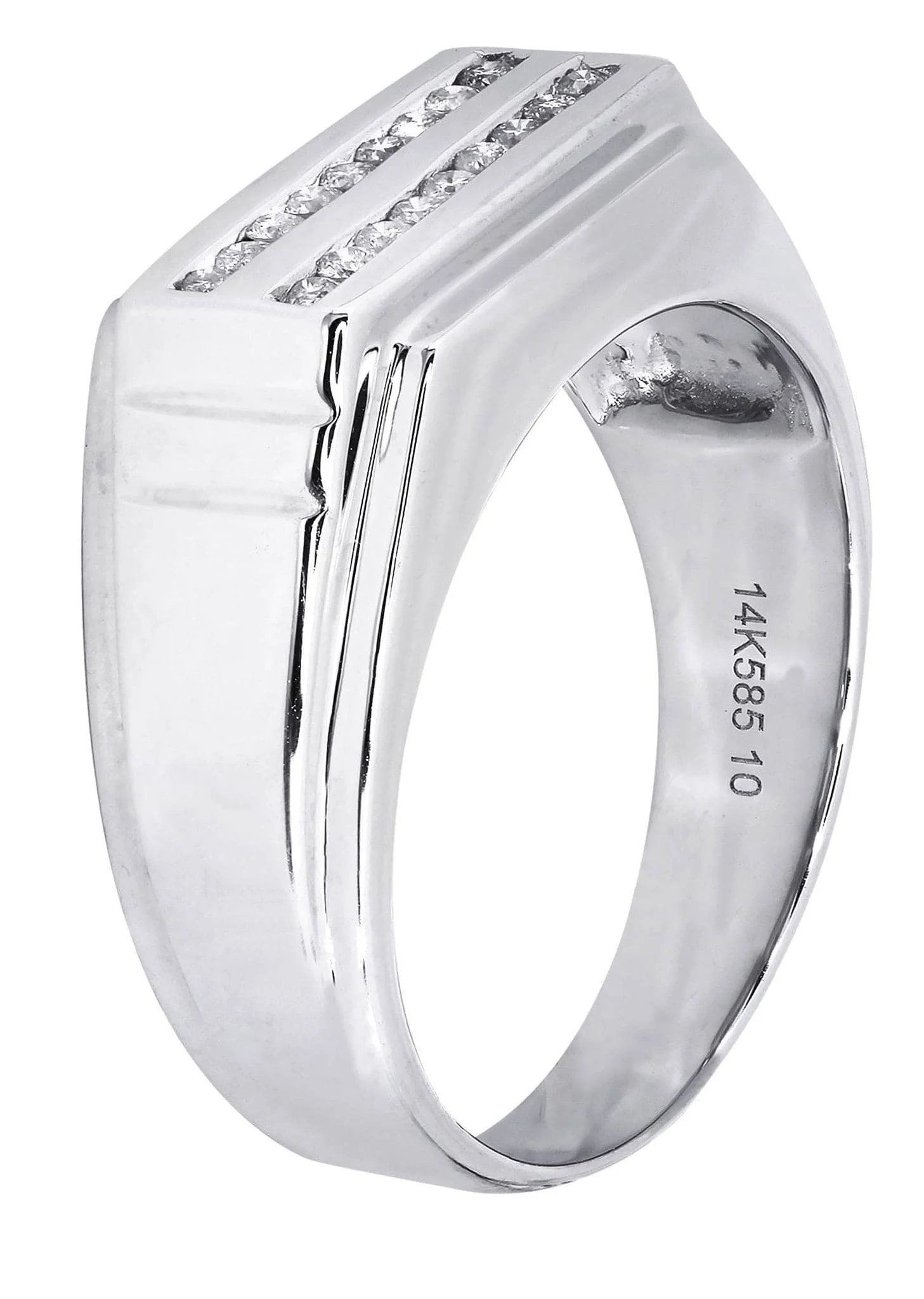 White Gold Mens Diamond Ring| 0.17 Carats| 7.26 Grams - Image 2