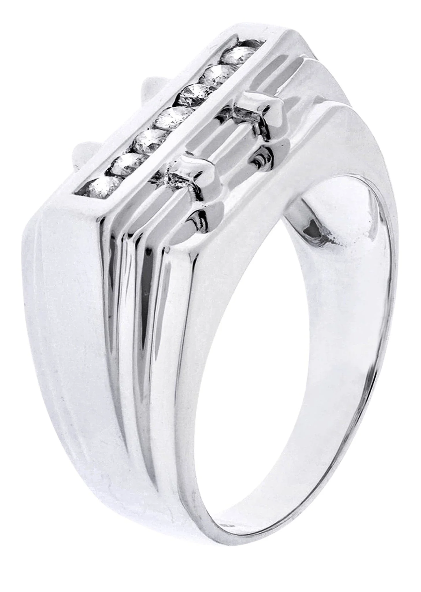 White Gold Mens Diamond Ring| 0.18 Carats| 6.57 Grams - Image 2