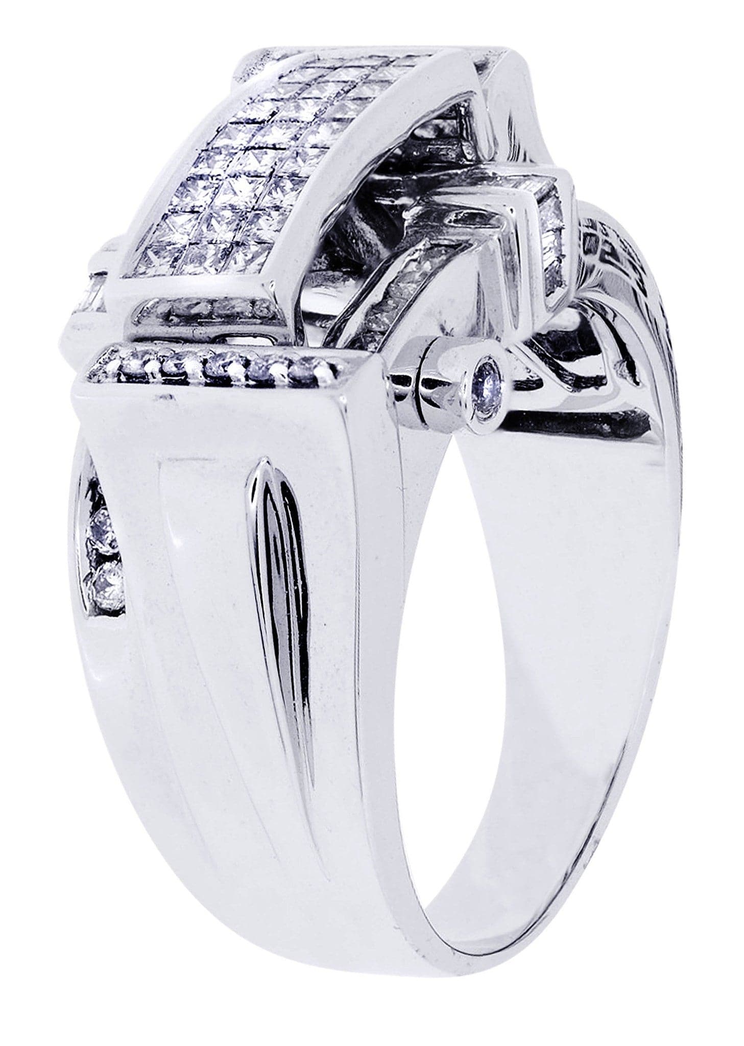 White Gold Mens Diamond Ring| 0.38 Carats| 12.77 Grams - Image 2