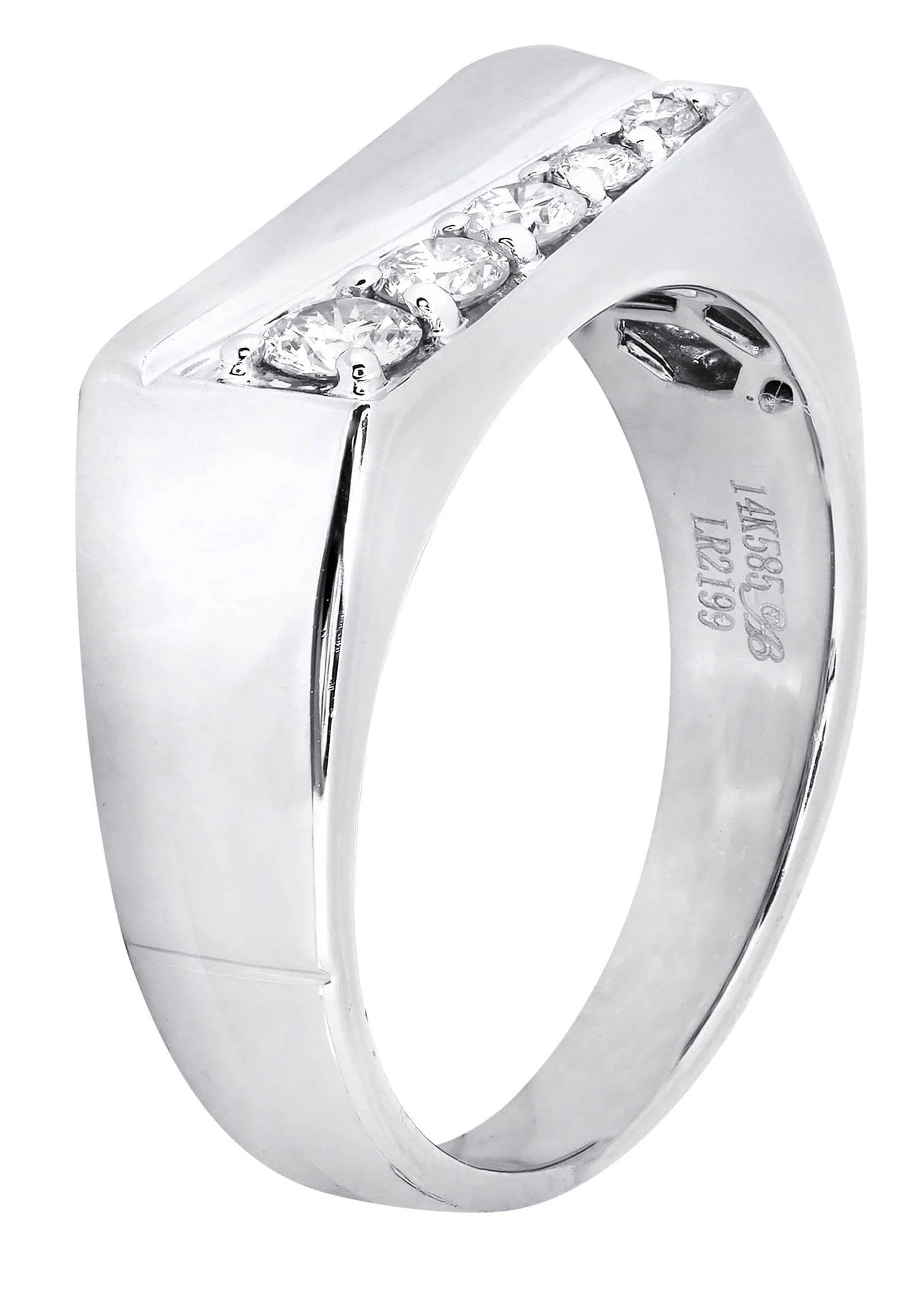 White Gold Mens Diamond Ring| 0.41 Carats| 8.57 Grams - Image 2