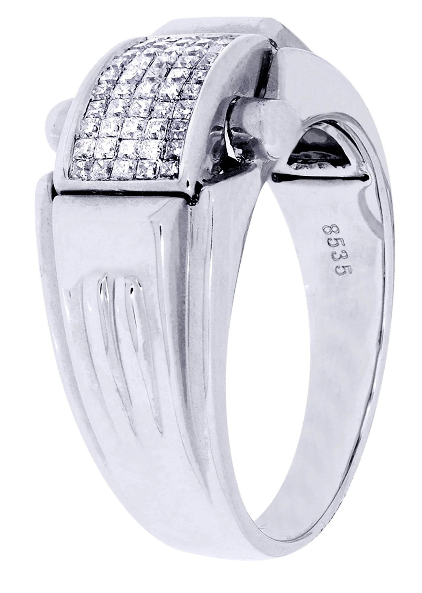 White Gold Mens Diamond Ring| 0.42 Carats| 8.58 Grams - Image 2