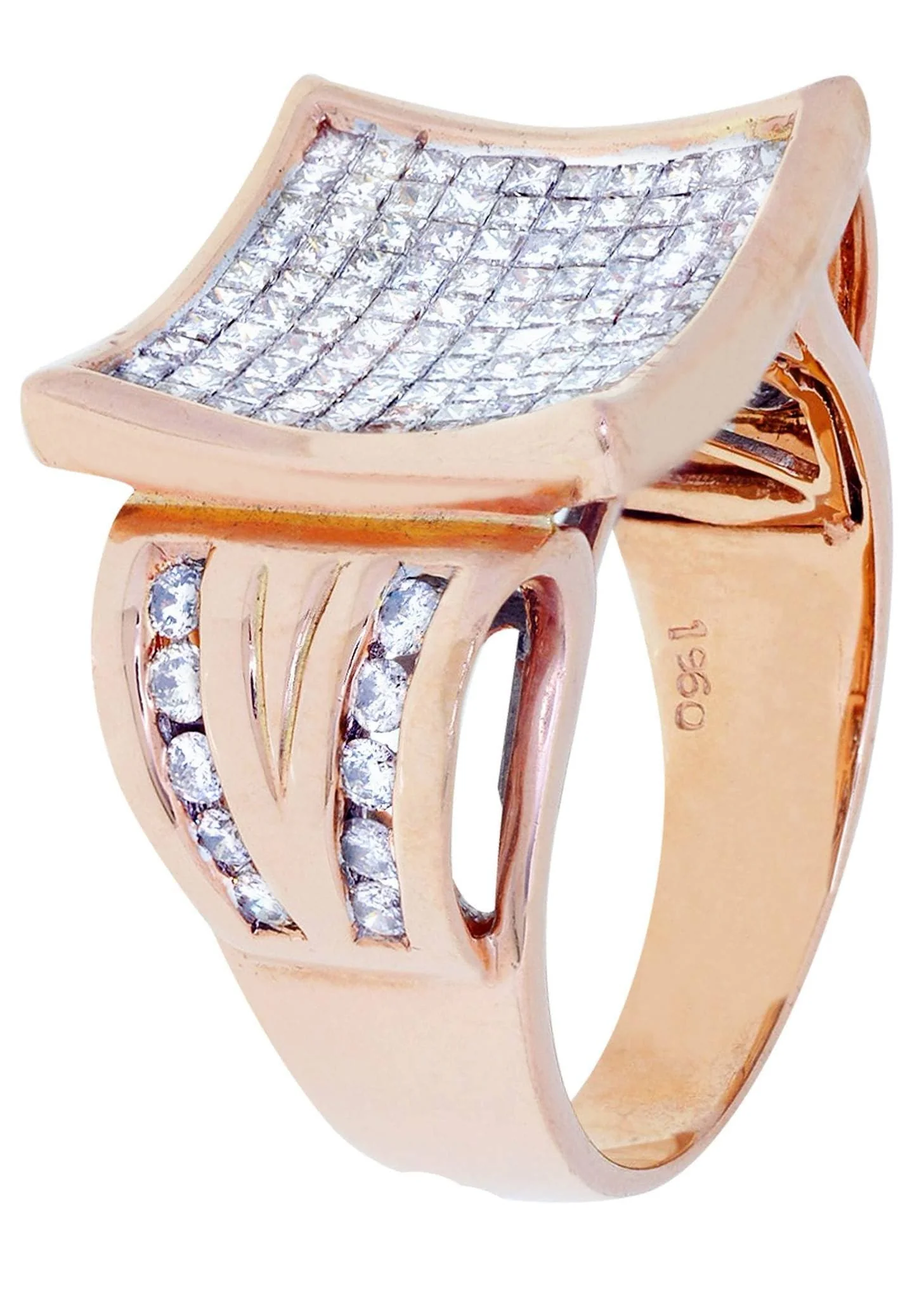 Rose Gold Mens Diamond Ring / Pinky Diamond Ring| 0.43 Carats - Image 2