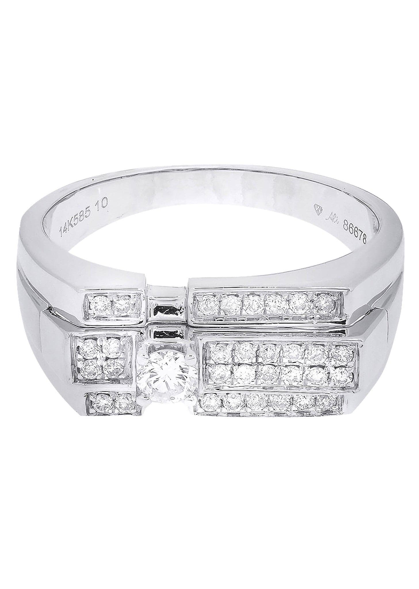 White Gold Mens Diamond Ring| 0.46 Carats| 6.74 Grams