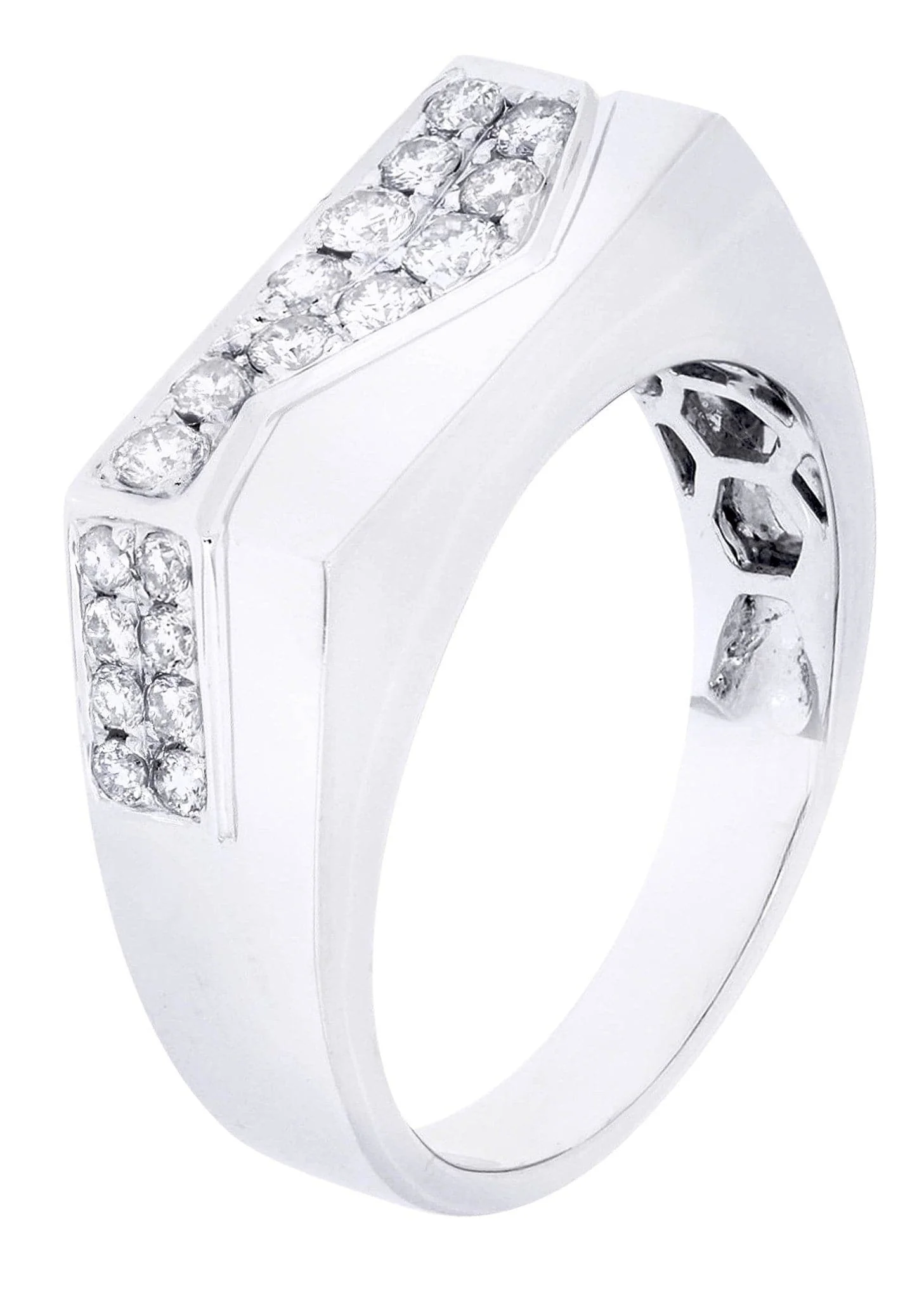 White Gold Mens Diamond Ring| 0.59 Carats| 7.93 Grams - Image 2
