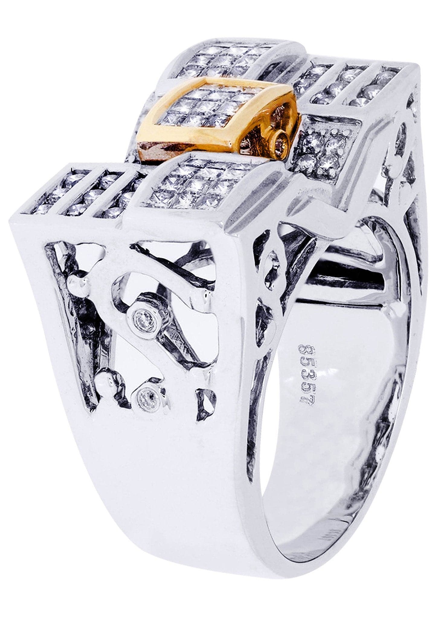 White Gold Mens Diamond Ring| 0.61 Carats| 17.2 Grams - Image 2