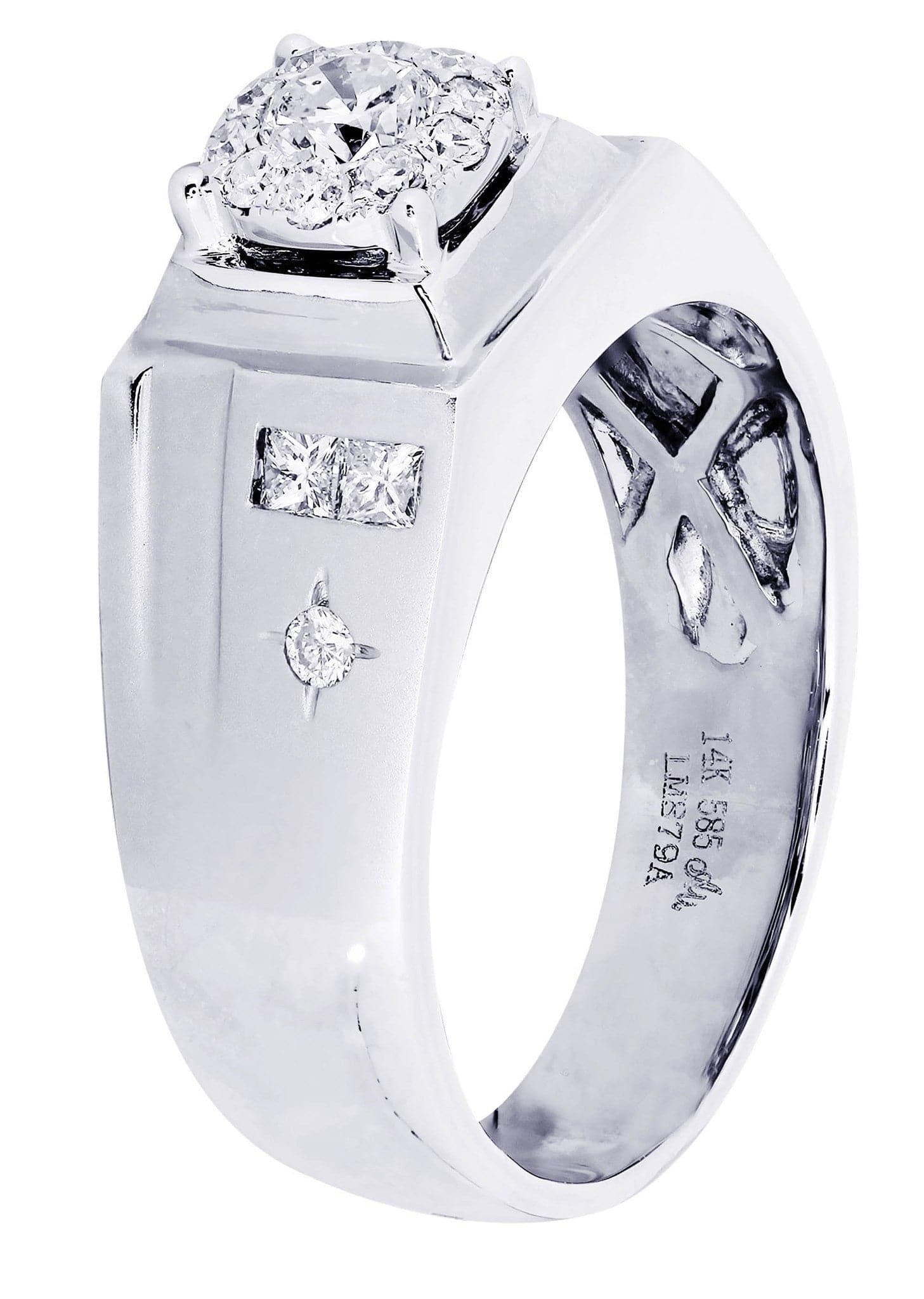 White Gold Mens Diamond Ring| 0.72 Carats| 9.45 Grams - Image 2