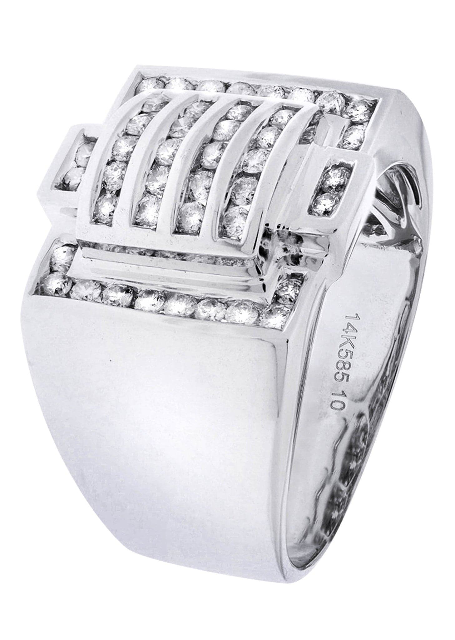 White Gold Mens Diamond Ring| 0.75 Carats| 12.73 Grams - Image 2