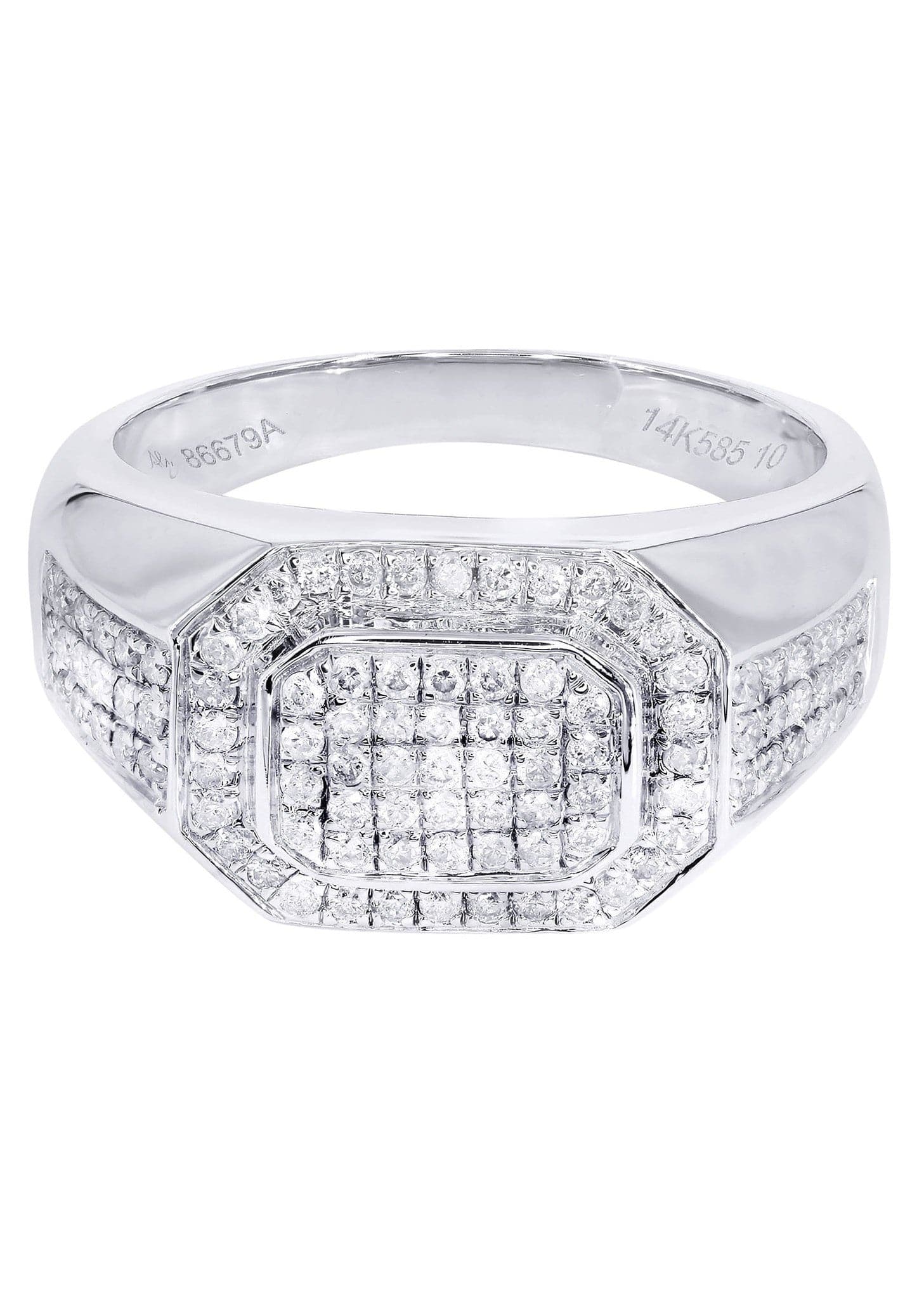 White Gold Mens Diamond Ring| 0.76 Carats| 10.48 Grams