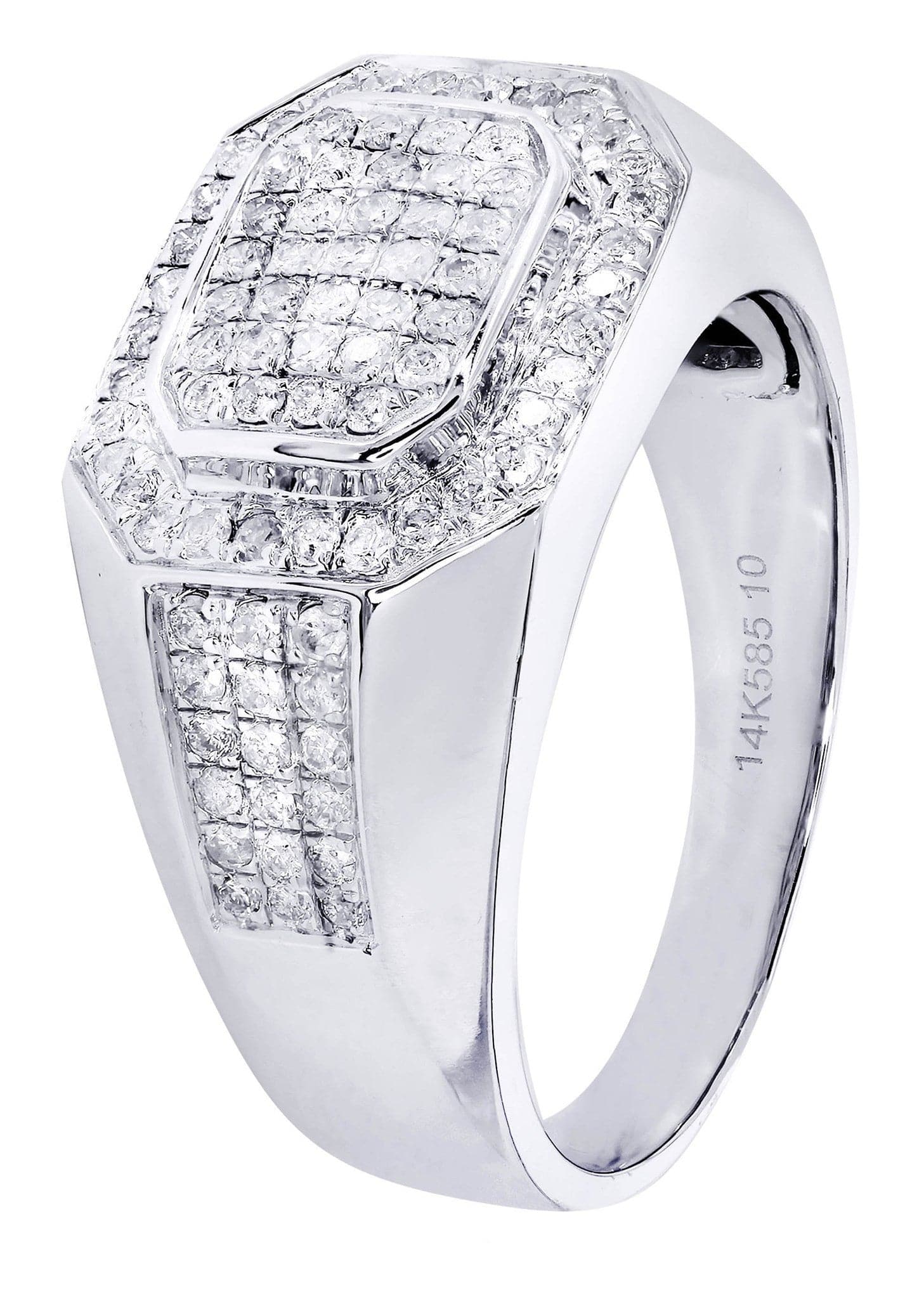 White Gold Mens Diamond Ring| 0.76 Carats| 10.48 Grams - Image 2