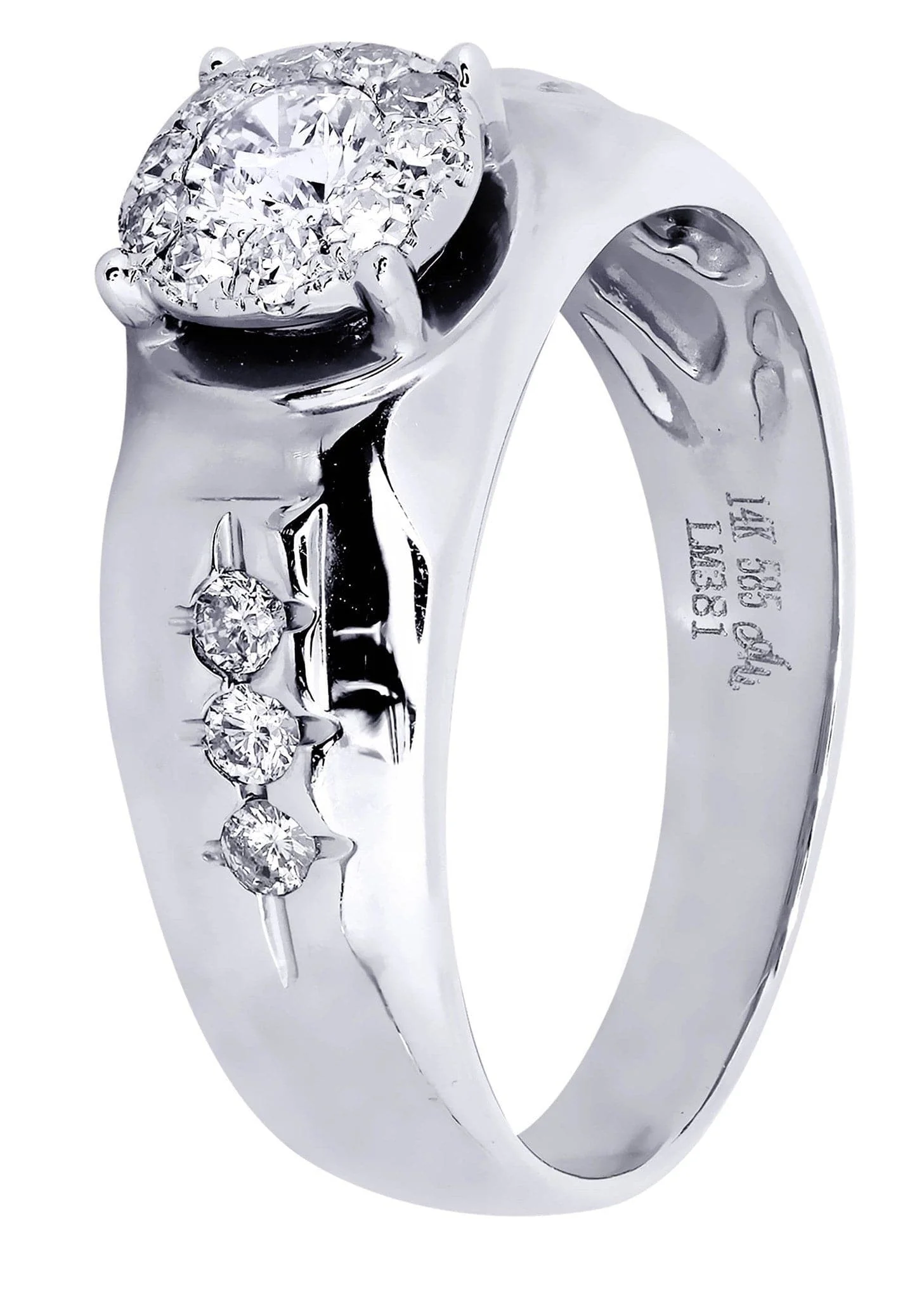 White Gold Mens Diamond Ring| 0.76 Carats| 6.6 Grams - Image 2