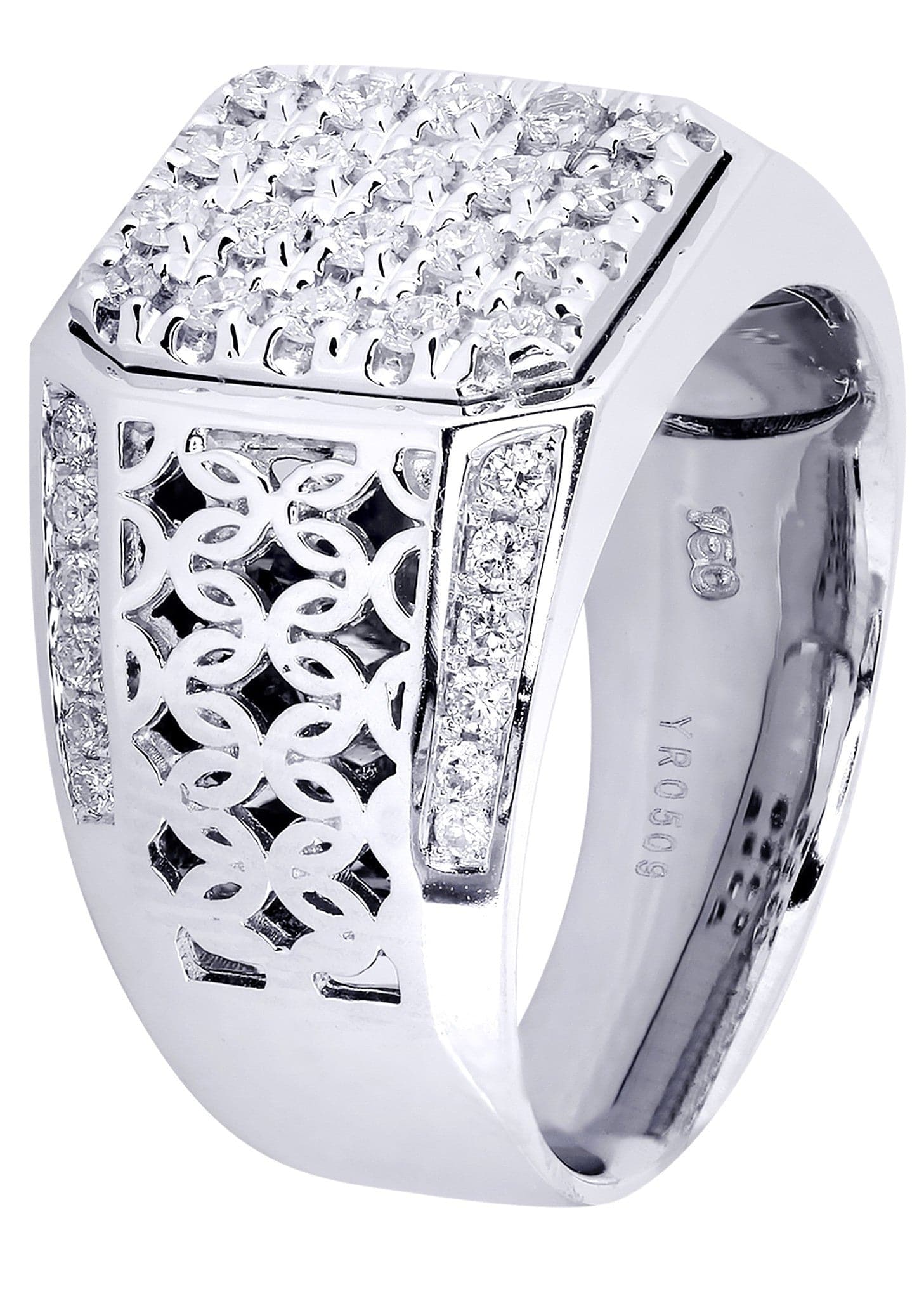 White Gold Mens Diamond Ring| 0.84 Carats| 14.01 Grams - Image 2