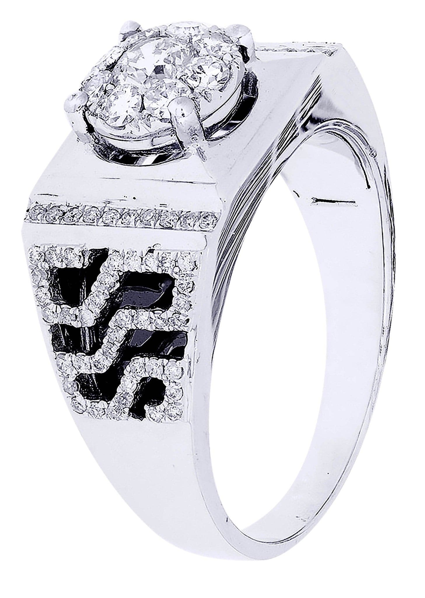 White Gold Mens Diamond Ring| 0.89 Carats| 7.35 Grams - Image 2