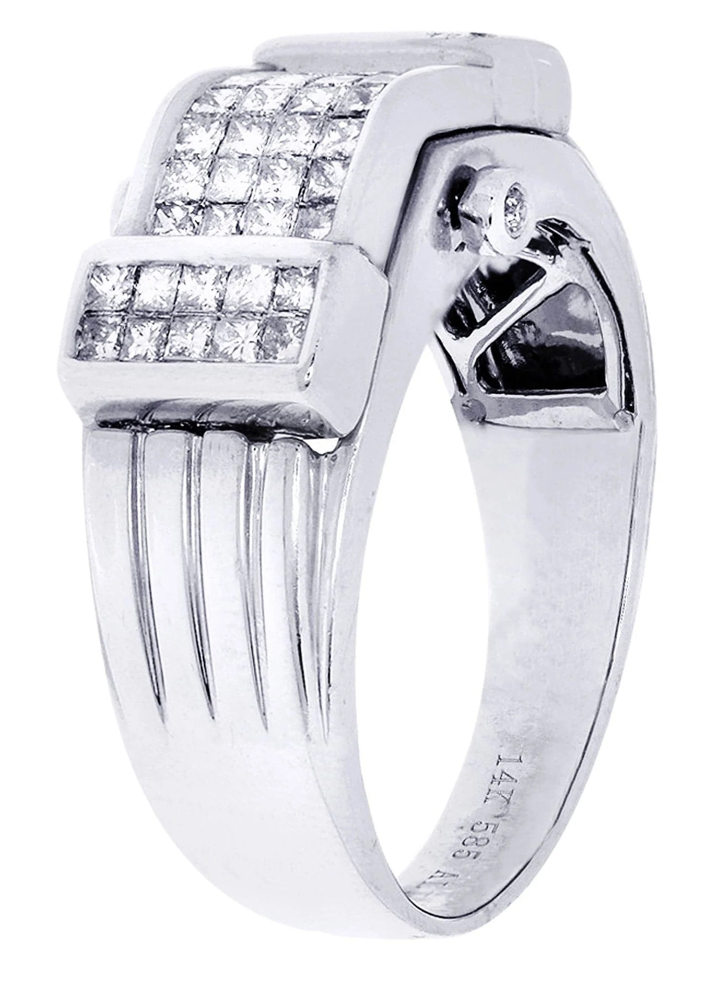 White Gold Mens Diamond Ring| 0.89 Carats| 9.94 Grams - Image 2