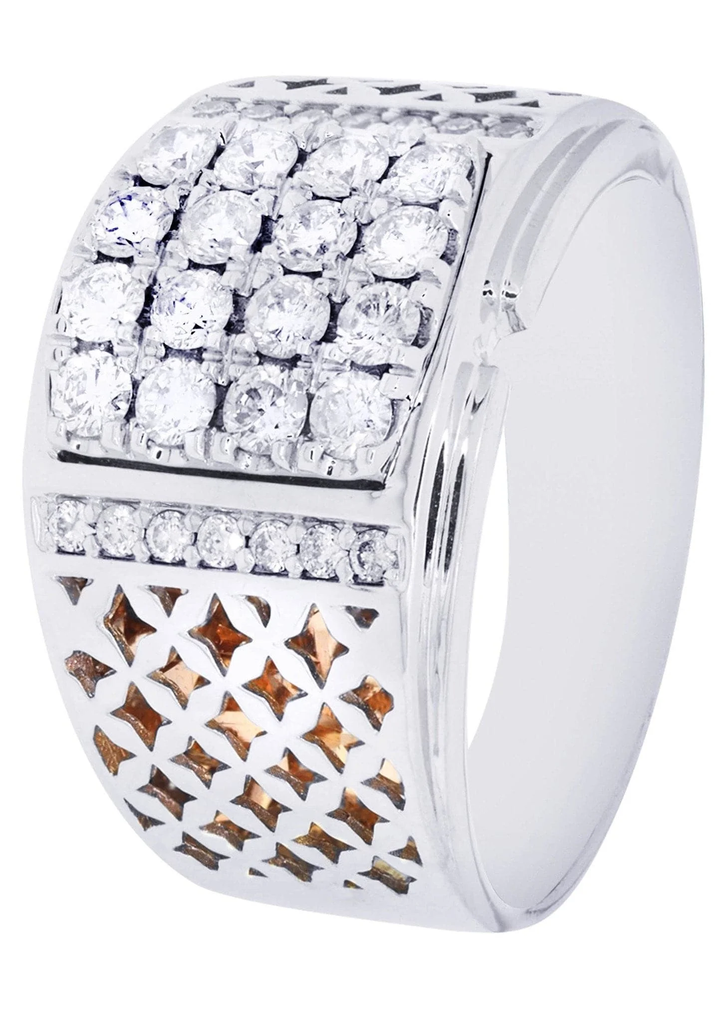 White Gold Mens Diamond Ring| 0.91 Carats| 12.64 Grams - Image 2