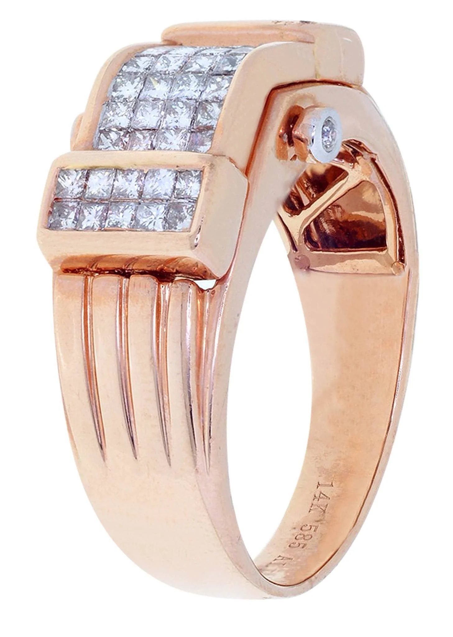 Rose Gold Mens Diamond Ring / Pinky Diamond Ring| 0.92 Carats - Image 2