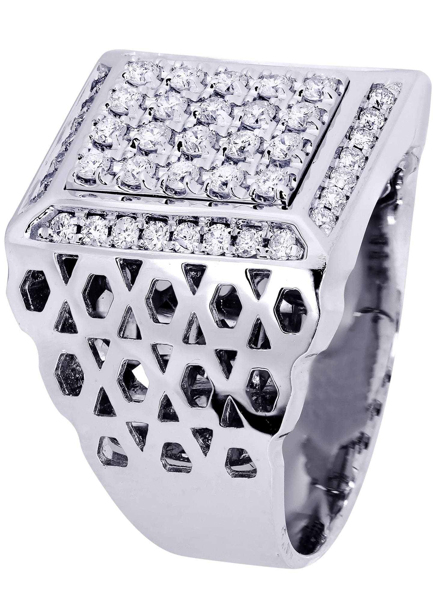 White Gold Mens Diamond Ring| 1.1 Carats| 17.97 Grams - Image 2