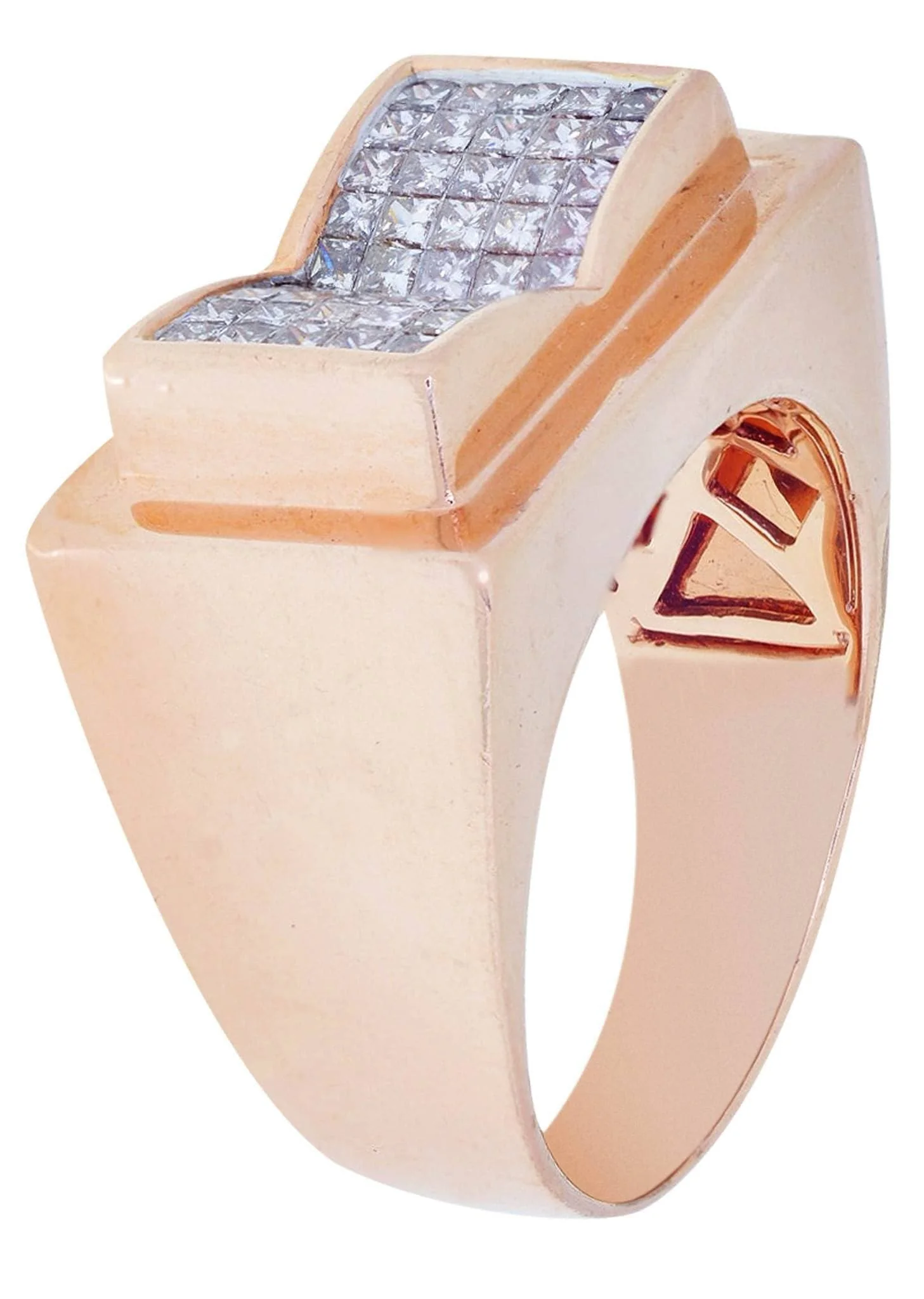 Rose Gold Mens Diamond Ring / Pinky Diamond Ring| 1.2 Carats - Image 2