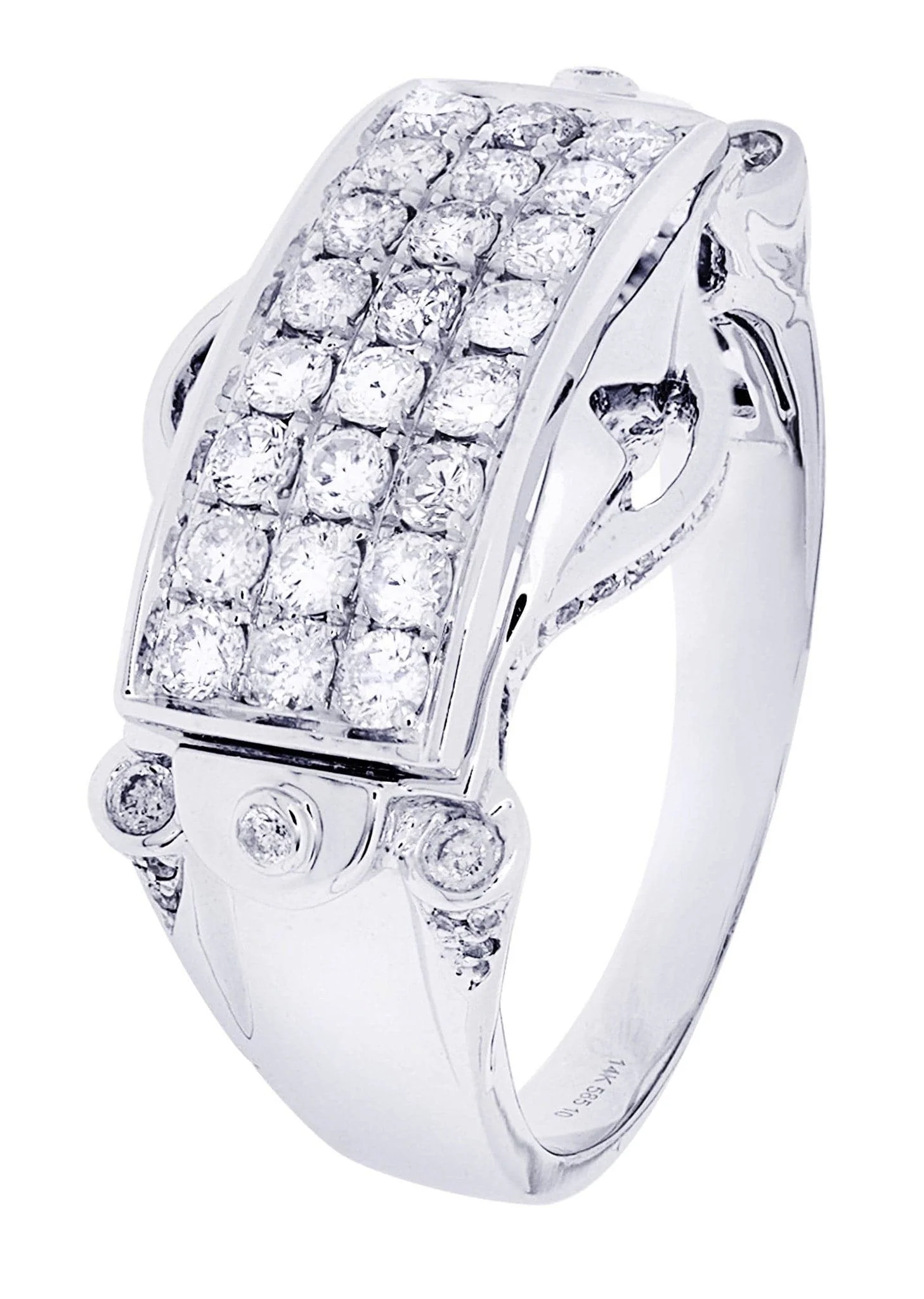 White Gold Mens Diamond Ring| 1.22 Carats| 8.52 Grams - Image 2
