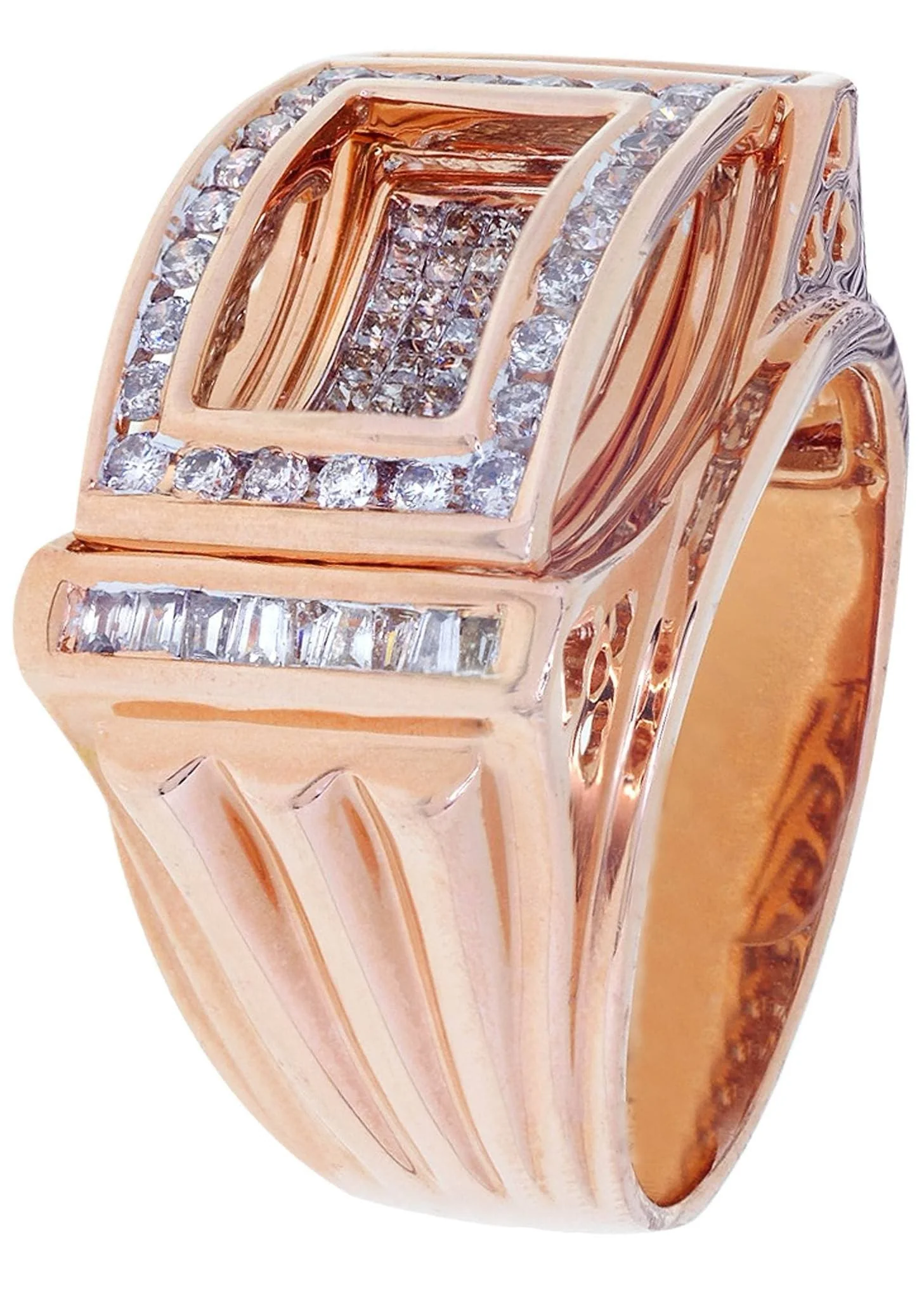 Rose Gold Mens Diamond Ring / Pinky Diamond Ring| 1.3 Carats - Image 2
