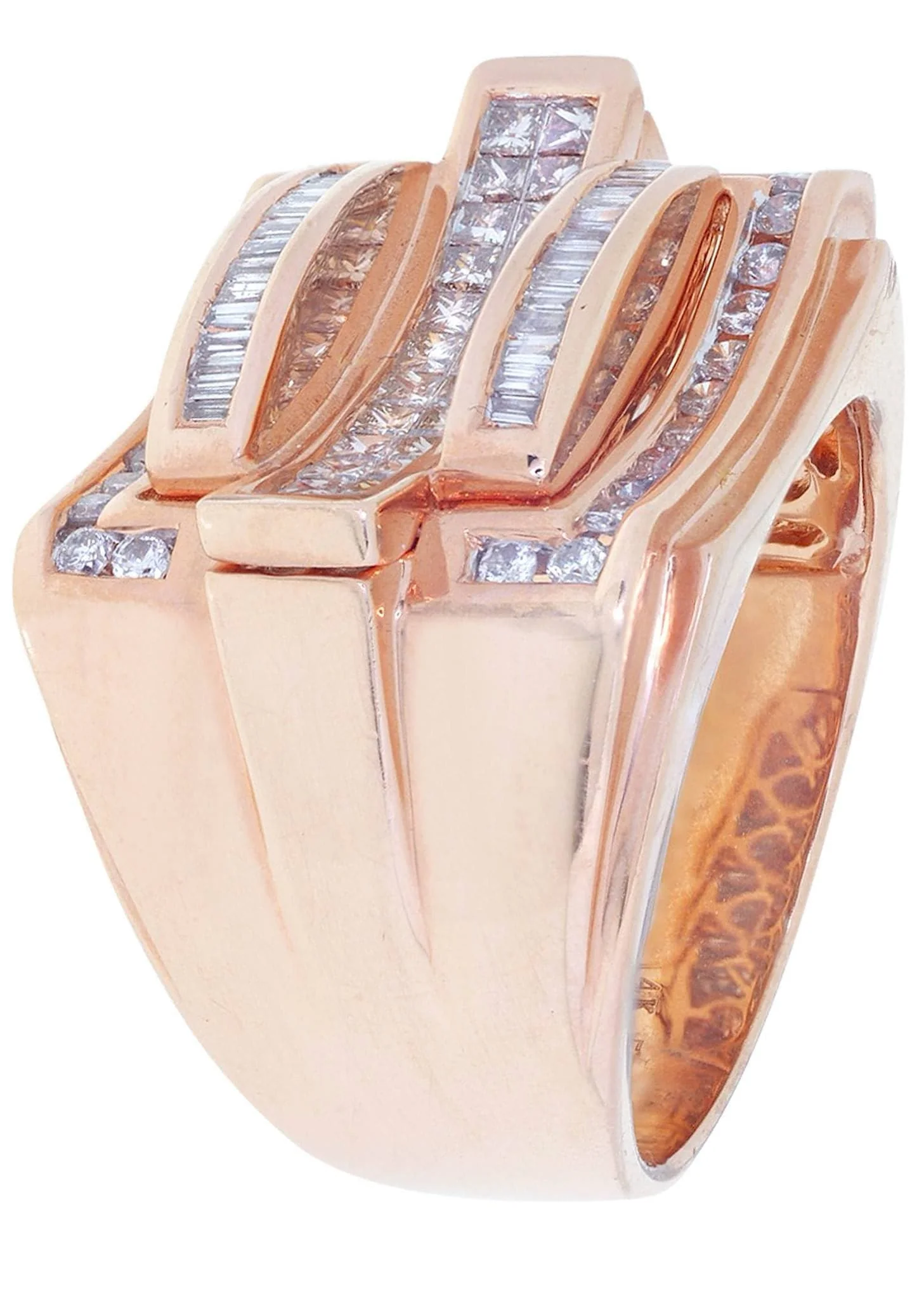 Rose Gold Mens Diamond Ring / Pinky Diamond Ring| 1.3 Carats - Image 2