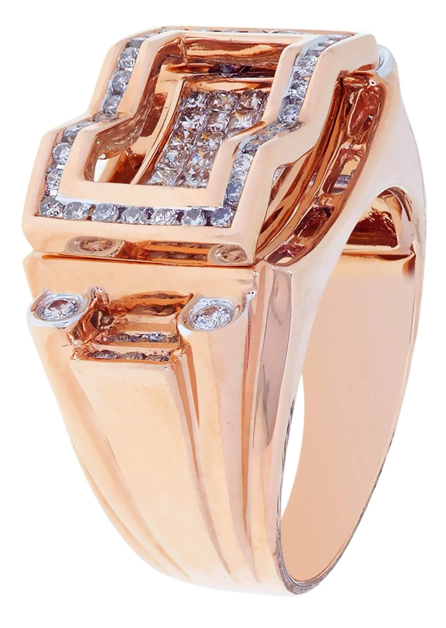 Rose Gold Mens Diamond Ring / Pinky Diamond Ring| 1.31 Carats - Image 2