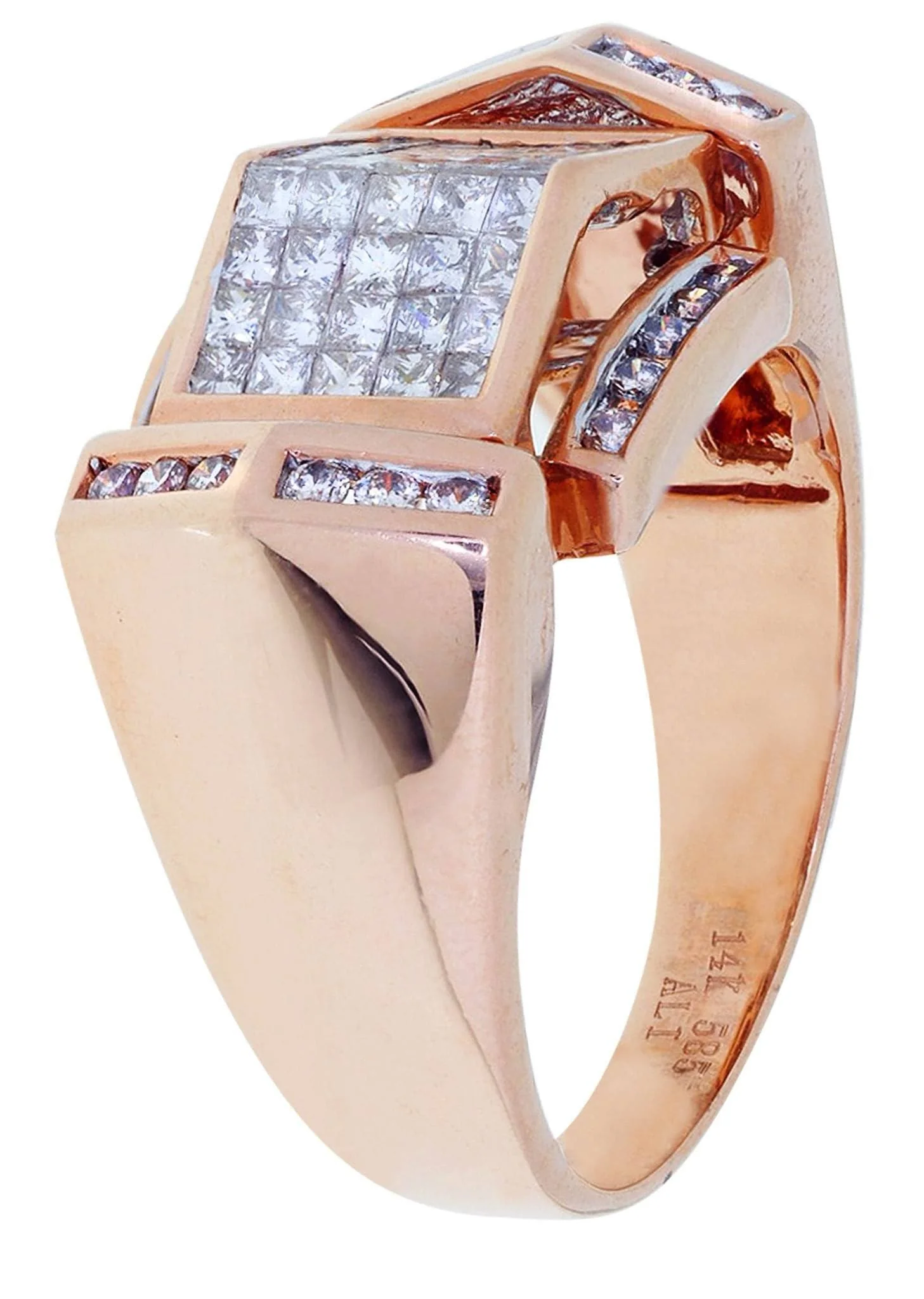 Rose Gold Mens Diamond Ring / Pinky Diamond Ring| 1.33 Carats - Image 2