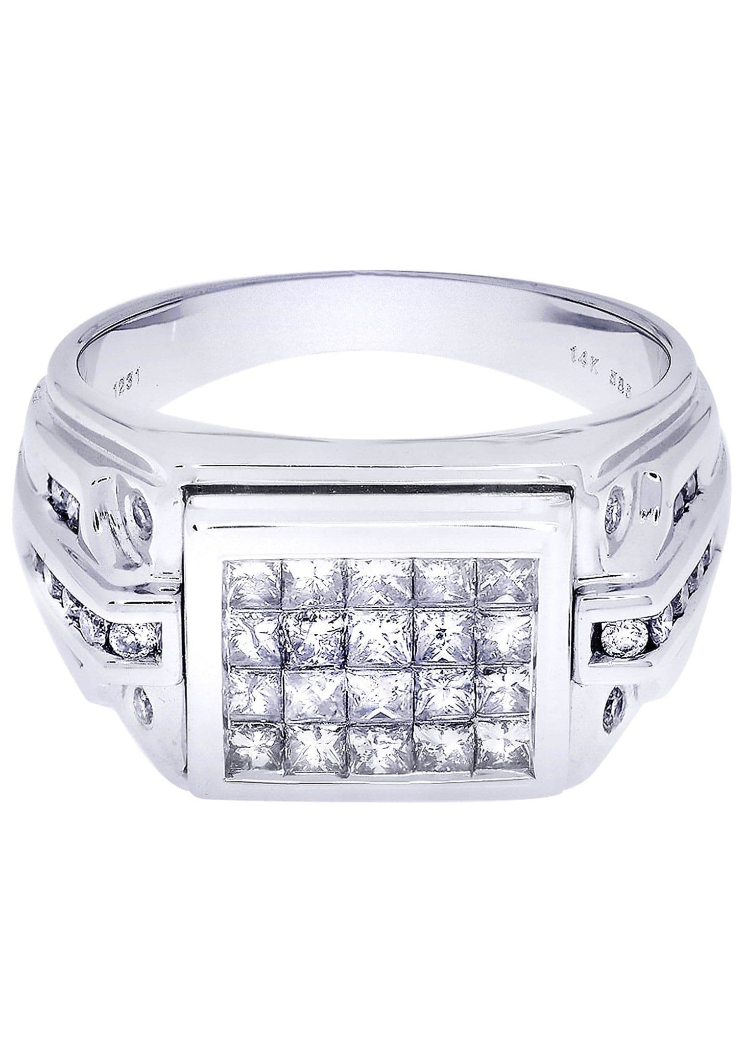 White Gold Mens Diamond Ring| 1.35 Carats| 11.89 Grams